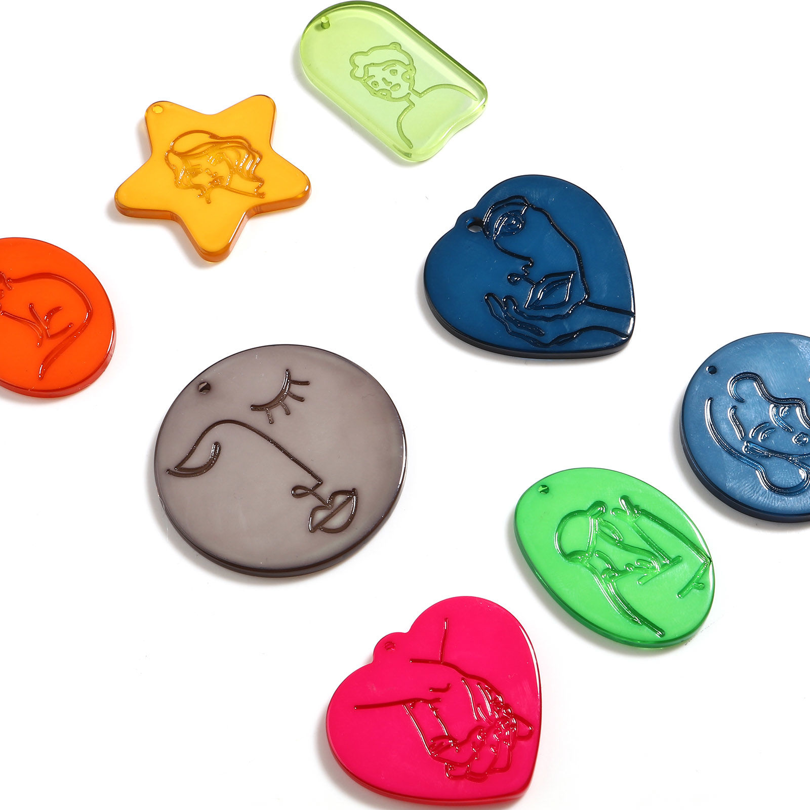 アクリル ペンダント 多色 5 個 の画像