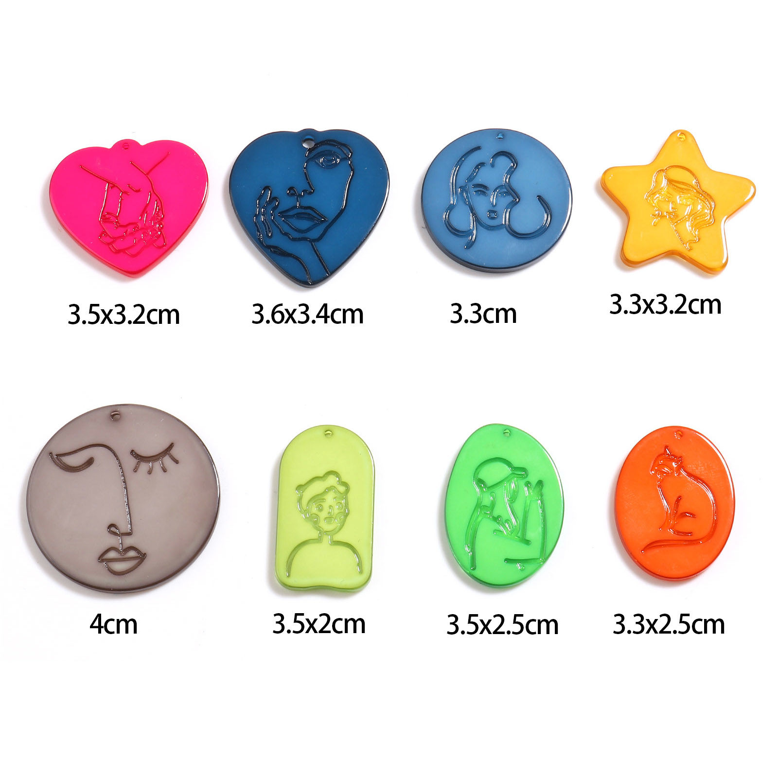 アクリル ペンダント 多色 5 個 の画像