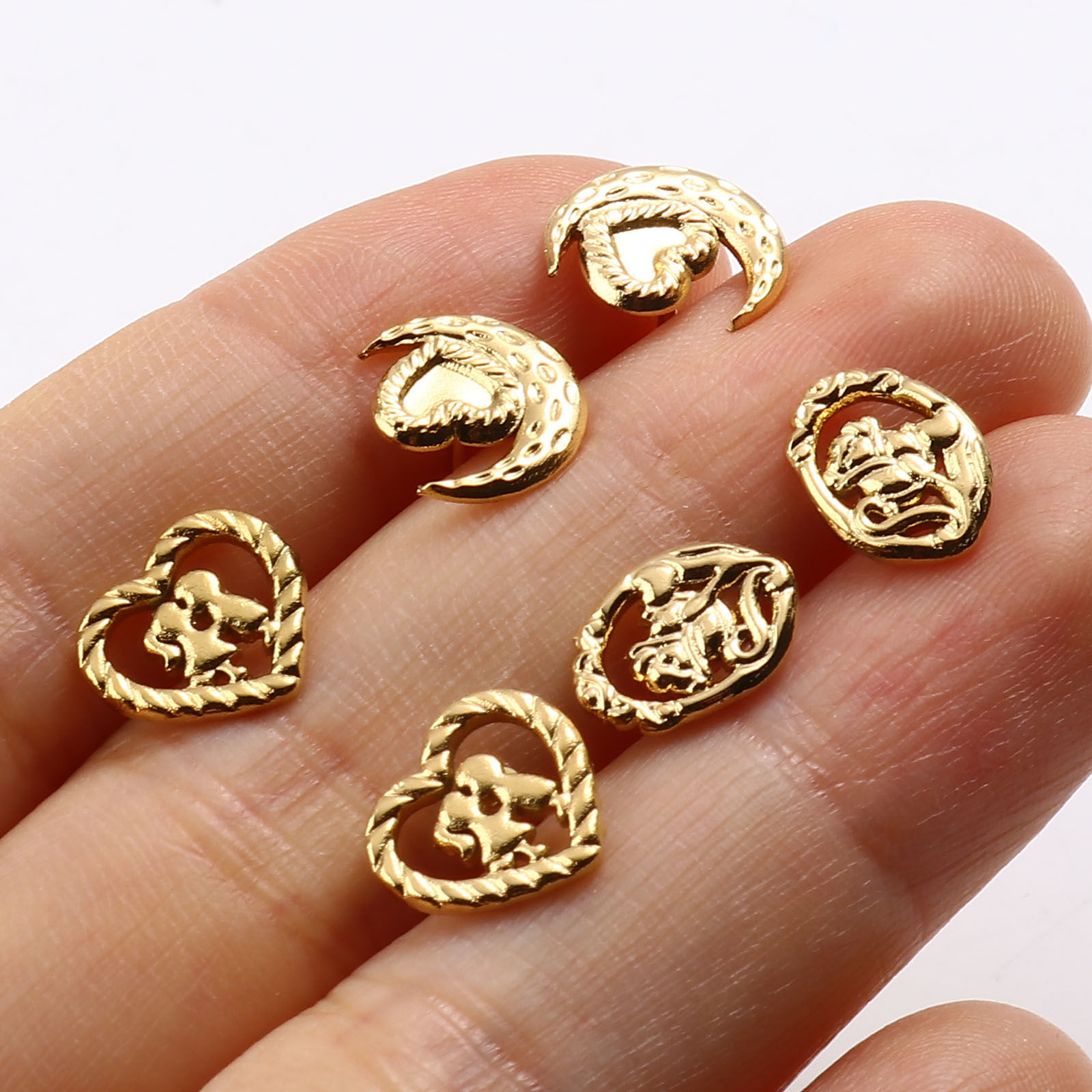 Imagen de 201 Acero Inoxidable Joyería Collar Pendiente Juego Chapado en Oro Post/ Wire Size: (21 gauge), 1 Juego ( 2 Unidades/Juego)