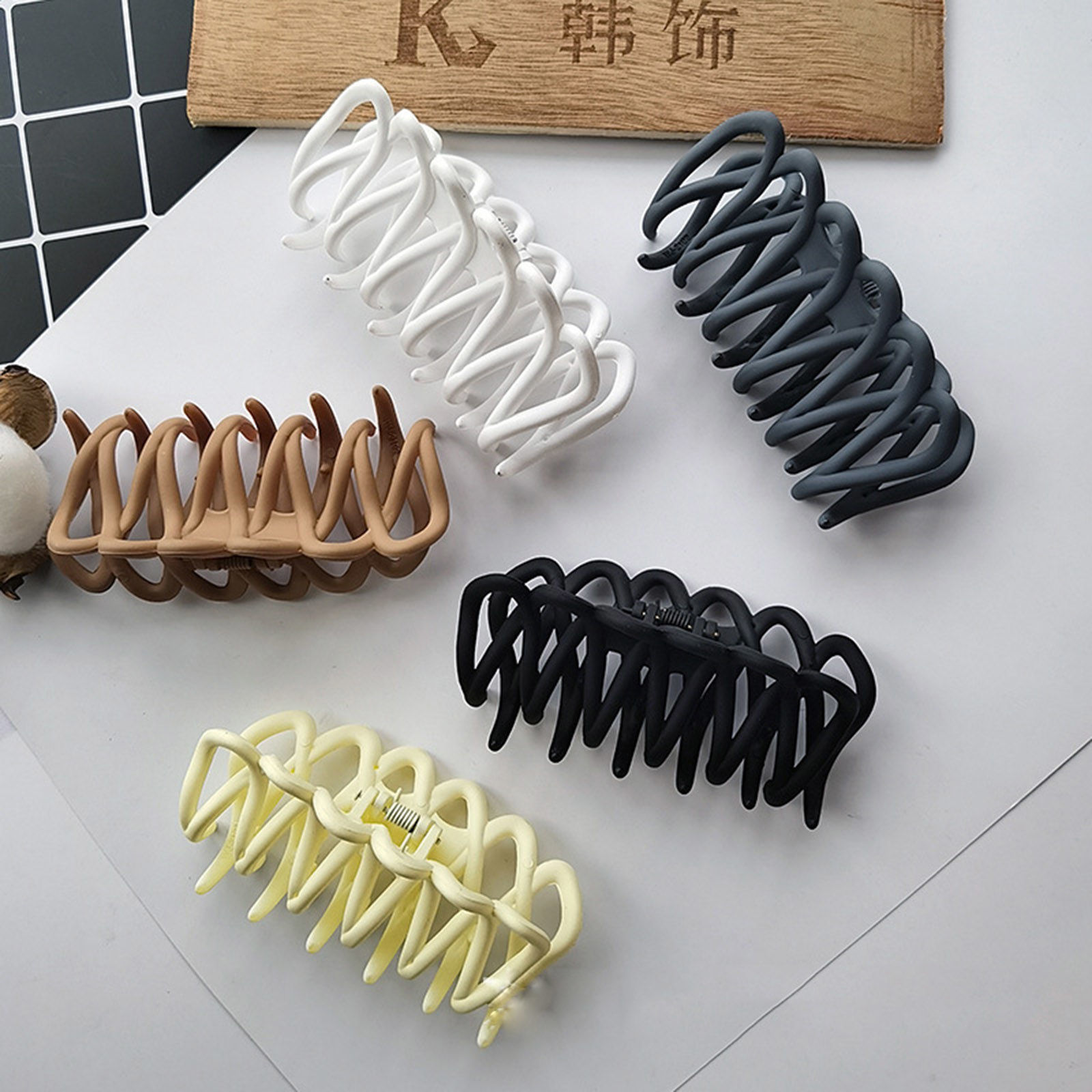 Picture of Acrylic Hair Clips Multicolor Geometric Frosted 1 Piece