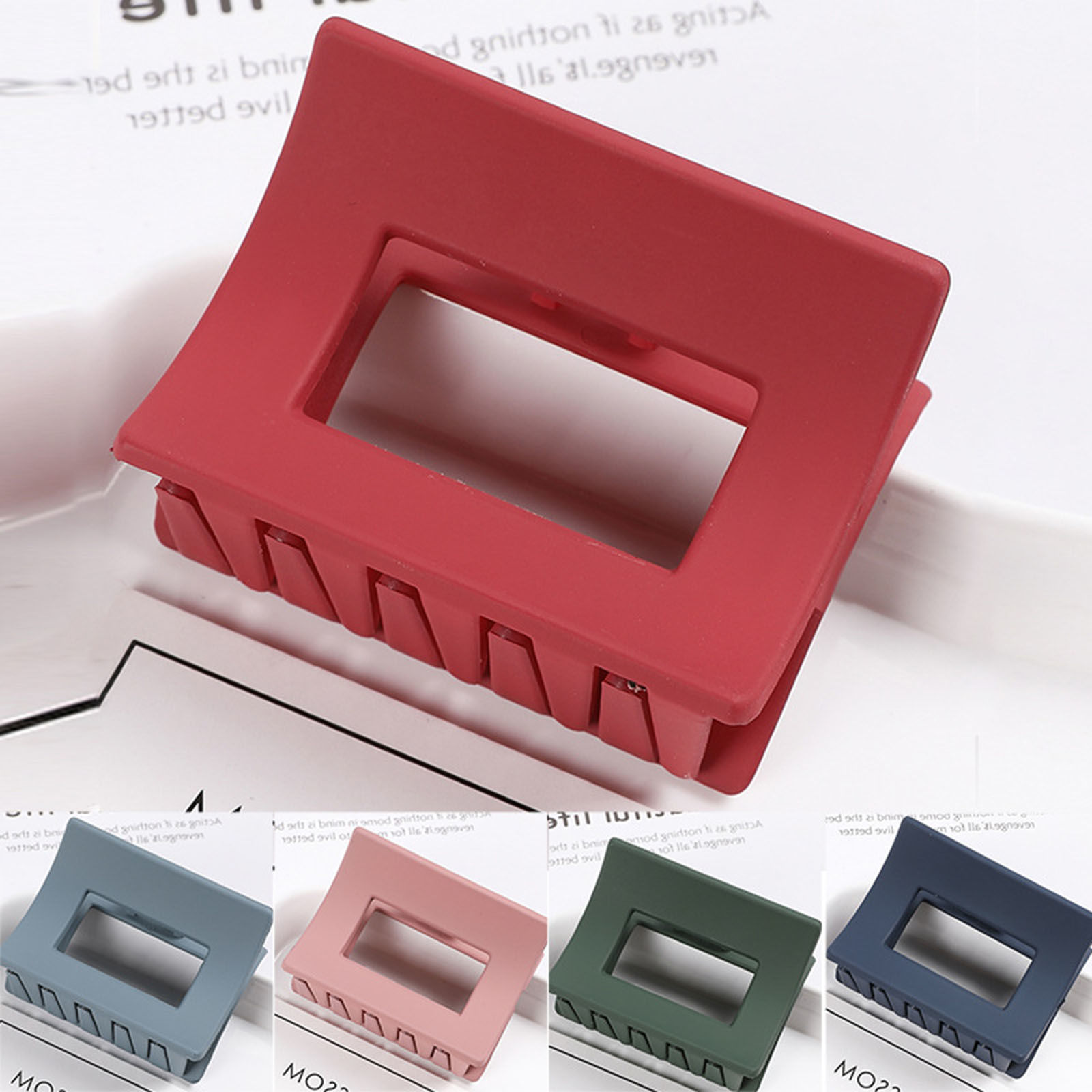 Picture of Resin Hair Clips Multicolor Geometric Frosted 6.2cm x 4.5cm, 1 Piece