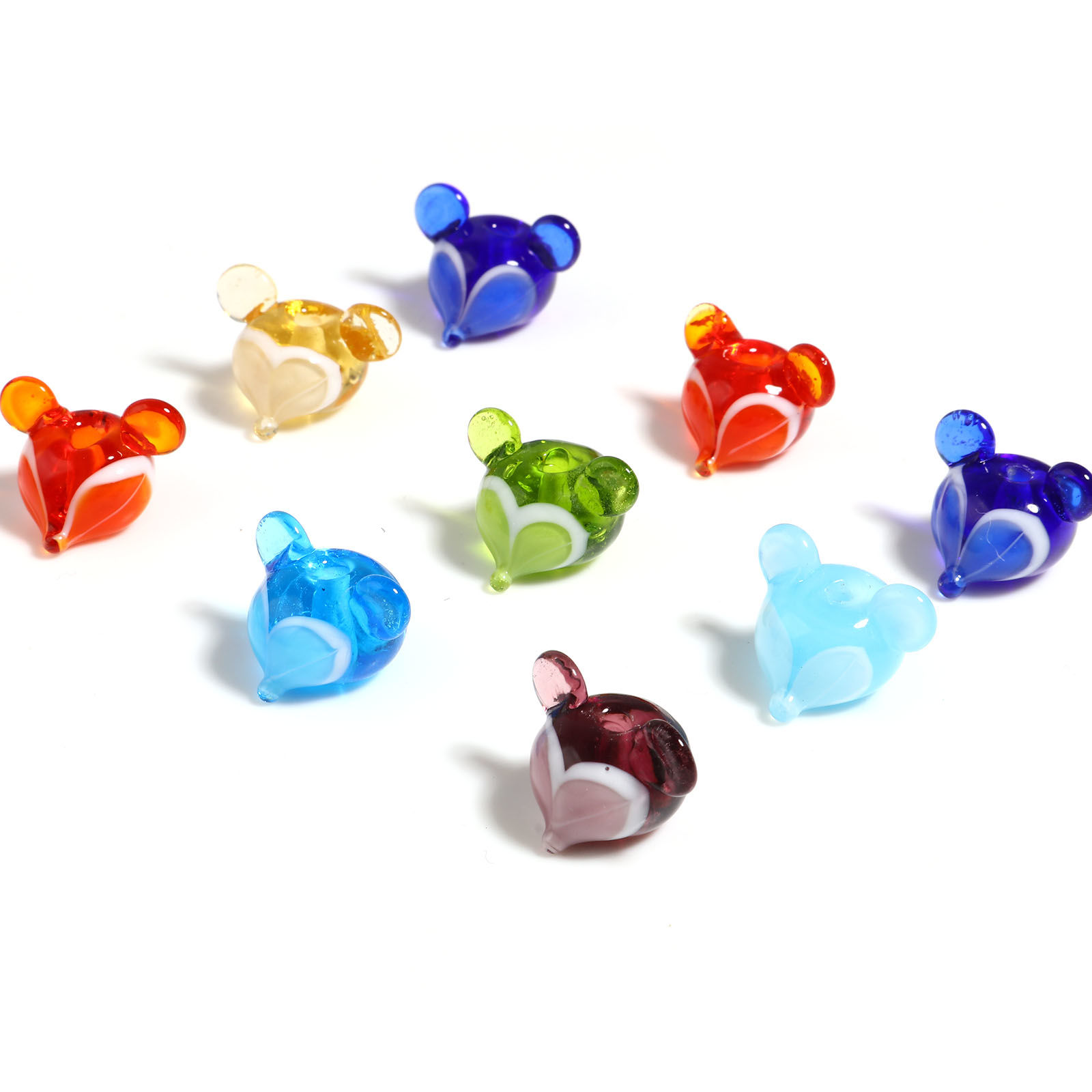 Imagen de Cuentas Vidrio Murano de Zorro , Multicolor 18mm x 12mm, Agujero: acerca de 2.2mm, 2 Unidades