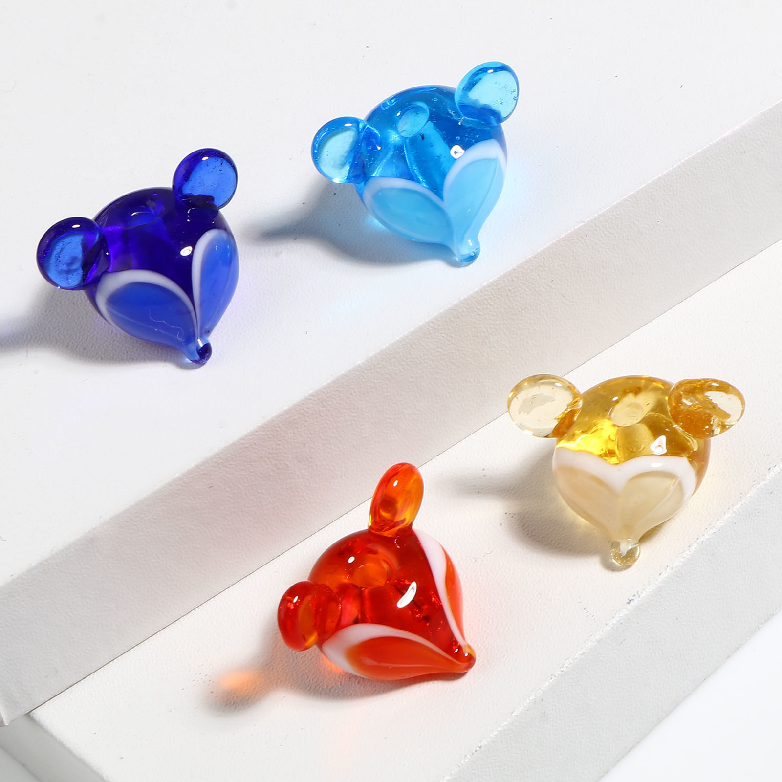 Imagen de Cuentas Vidrio Murano de Zorro , Multicolor 18mm x 12mm, Agujero: acerca de 2.2mm, 2 Unidades