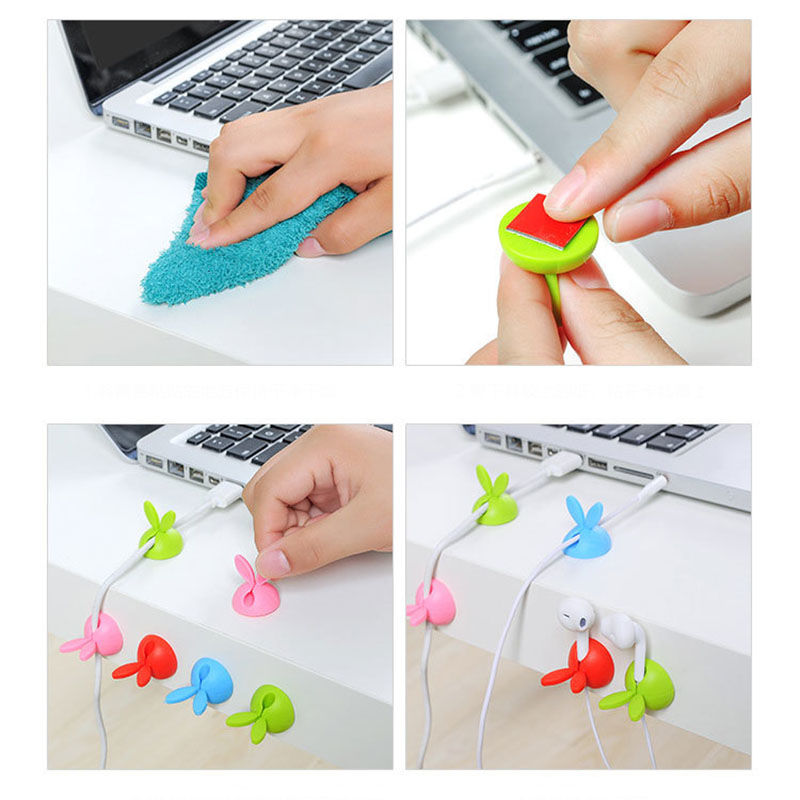 Изображение TPR Self-adhesive Cable Management Cord Organizer Clip For Desktop