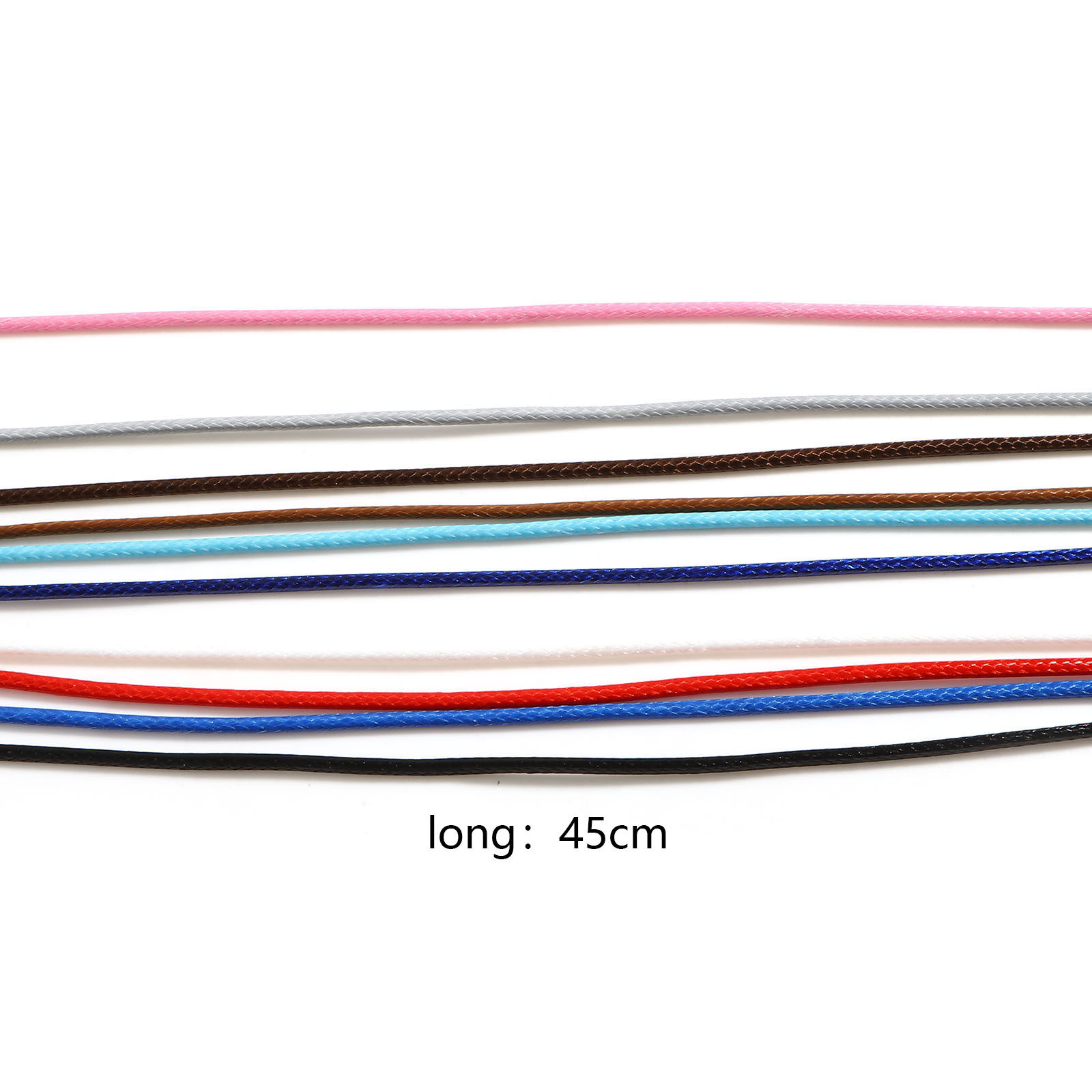 Imagen de Collar de Cuerda Trenzada Cera Corea + Poliéster ,Multicolor y45cm de longitud, 20 Unidades