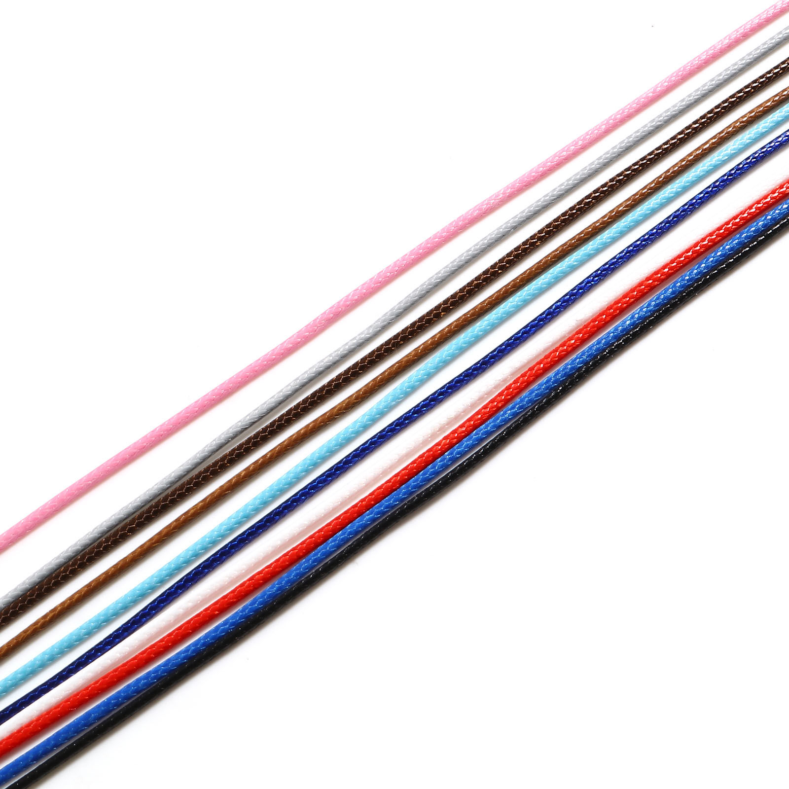 Imagen de Collar de Cuerda Trenzada Cera Corea + Poliéster ,Multicolor y45cm de longitud, 20 Unidades