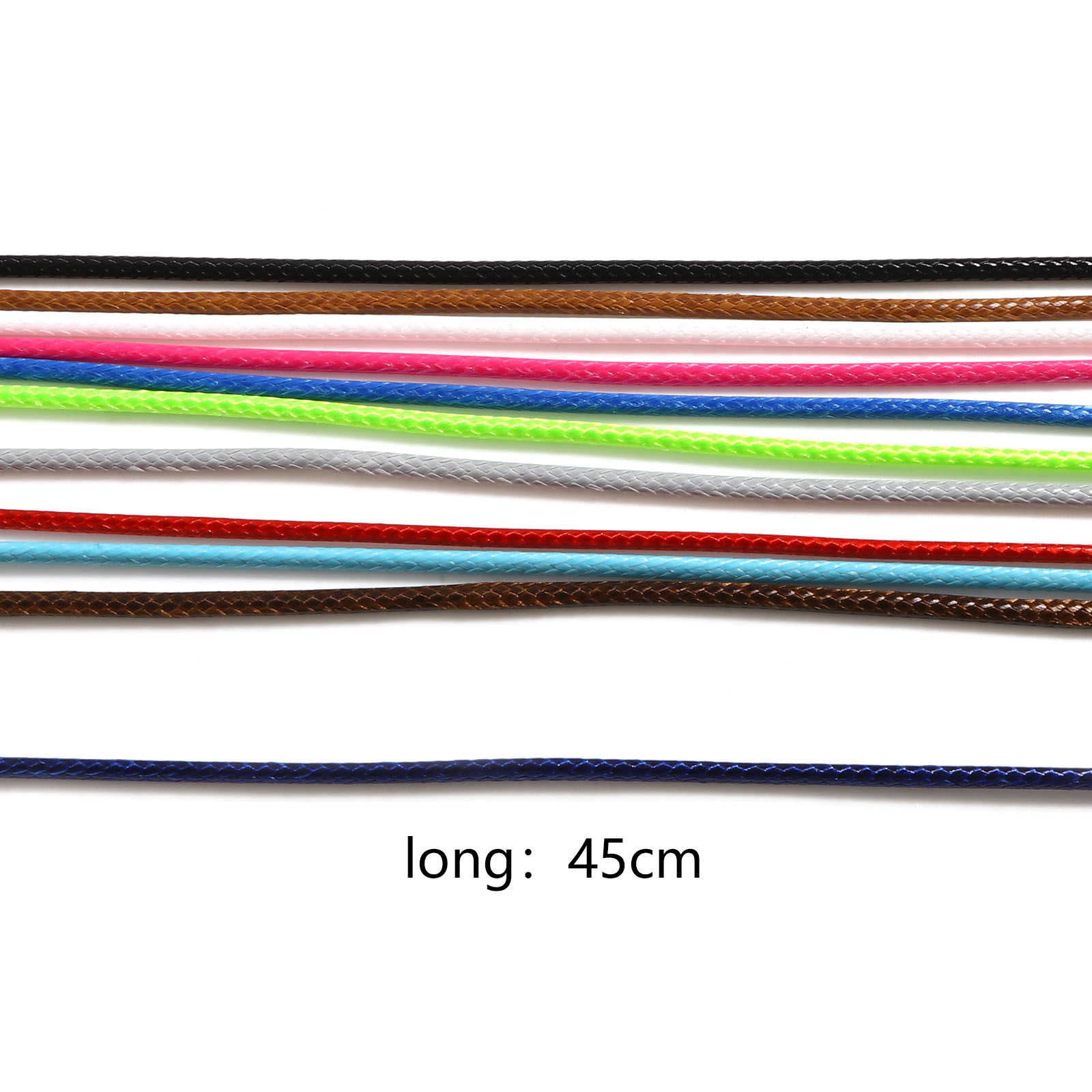 Imagen de Collar de Cuerda Trenzada Cera Corea + Poliéster ,Multicolor y45cm de longitud, 20 Unidades