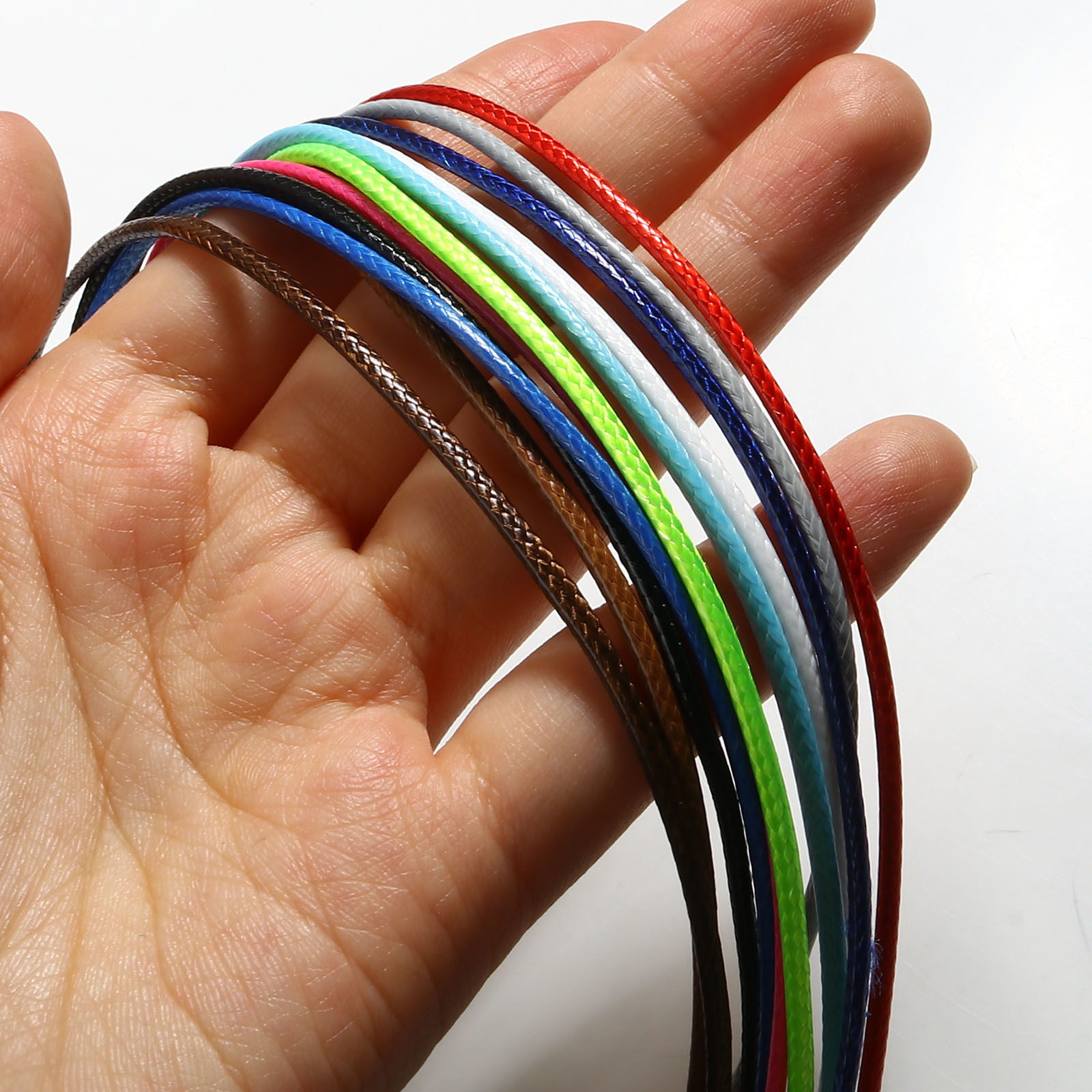 Imagen de Collar de Cuerda Trenzada Cera Corea + Poliéster ,Multicolor y45cm de longitud, 20 Unidades