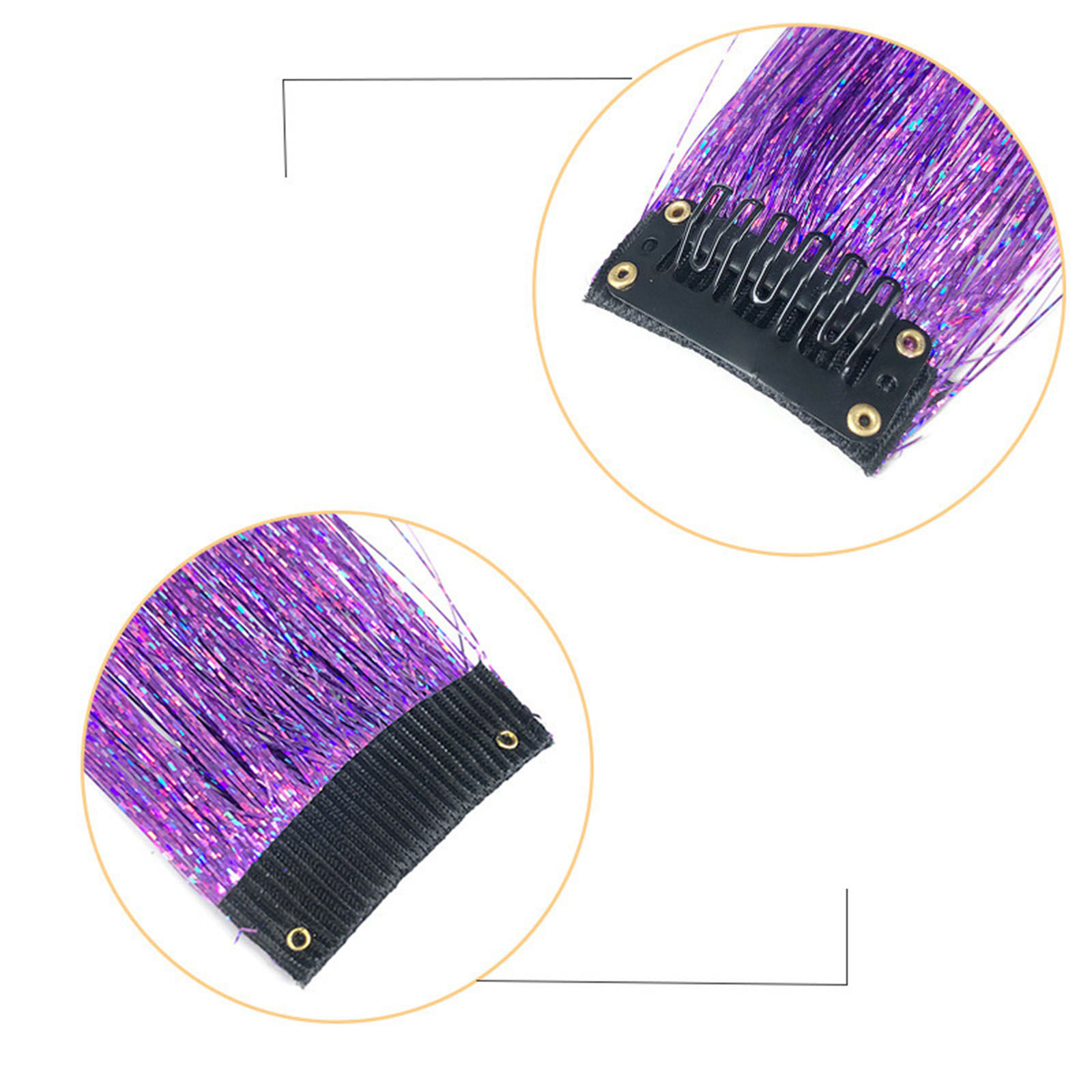 Imagen de Plástico Extensión del pelo Multicolor 50cm, 1 Hoja