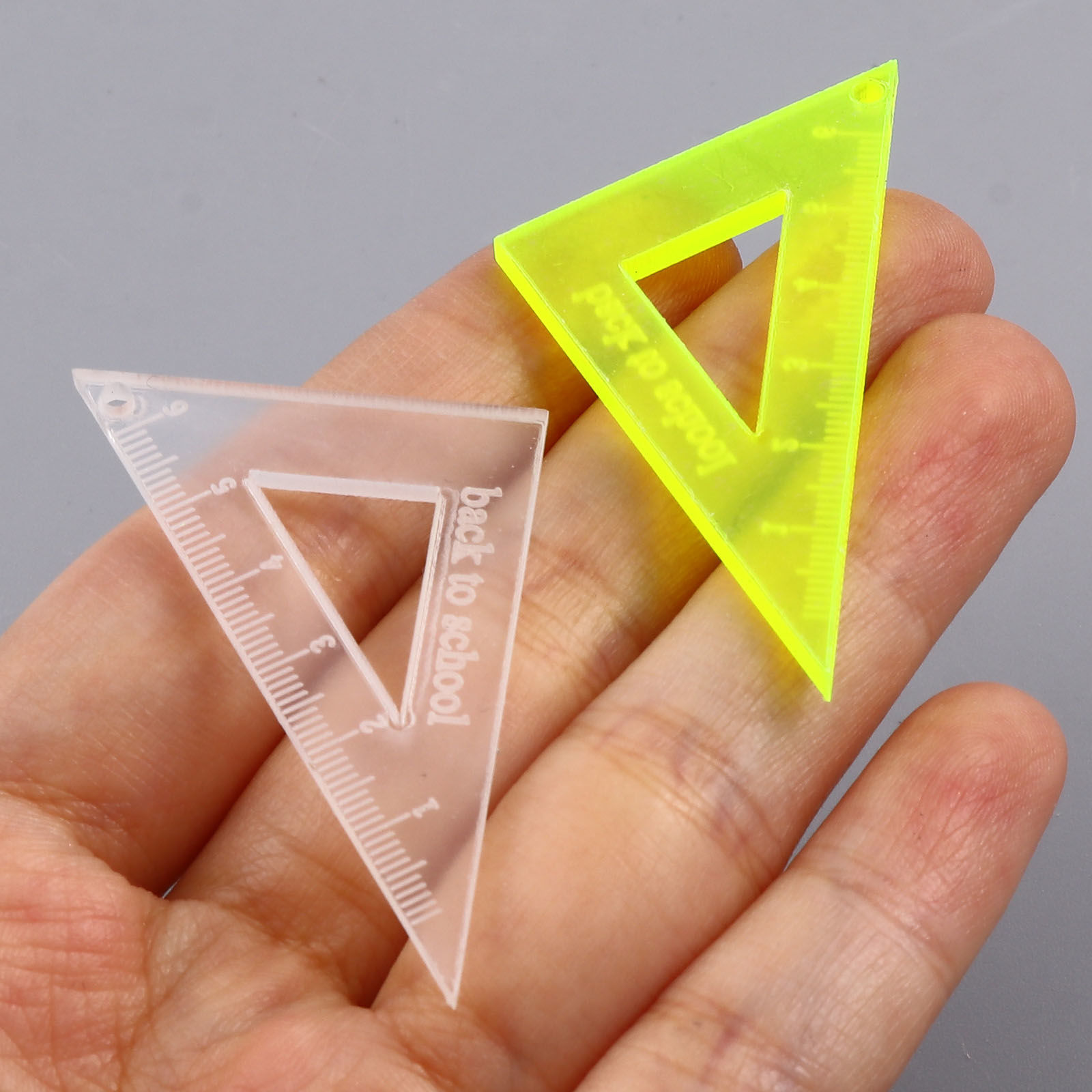 Picture of Acrylic College Jewelry Pendants Ruler Multicolor 5 PCs