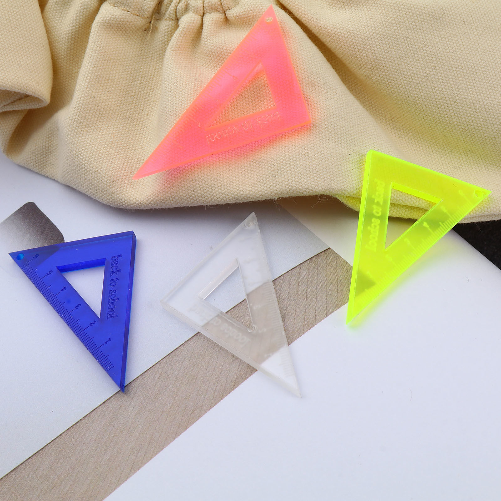 Picture of Acrylic College Jewelry Pendants Ruler Multicolor 5 PCs