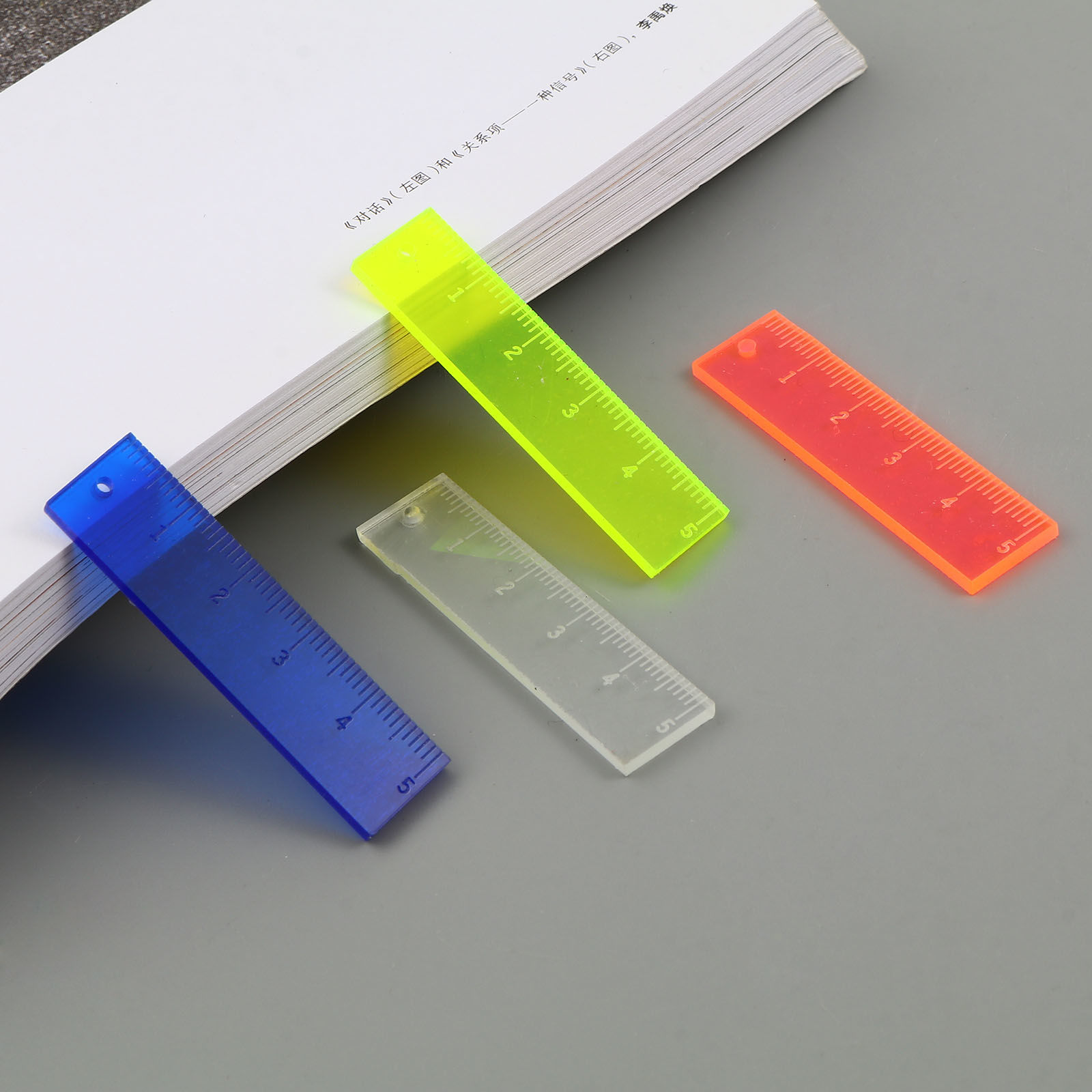 Picture of Acrylic College Jewelry Pendants Ruler Multicolor 5 PCs