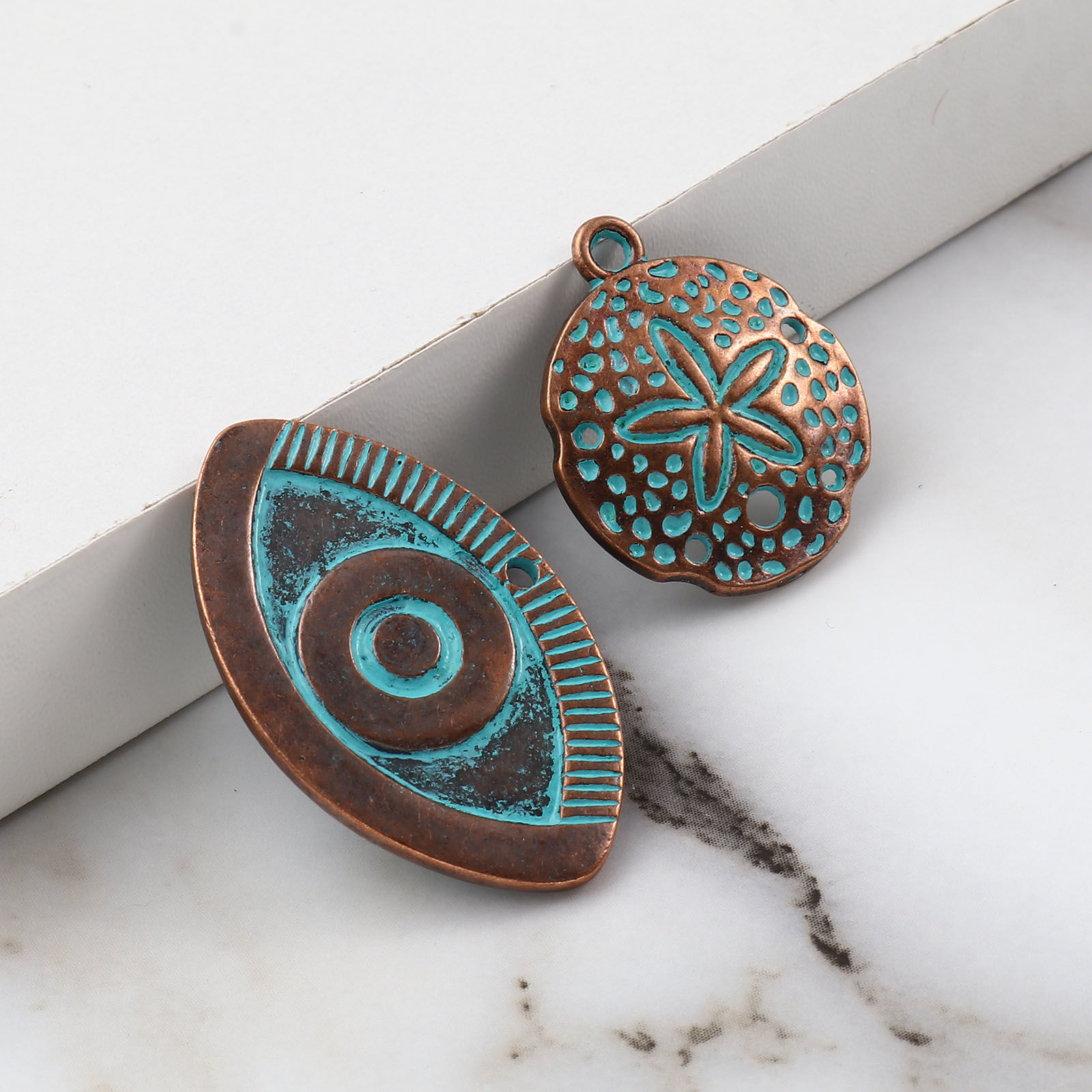 Picture of Zinc Based Alloy Ocean Jewelry Charms Antique Copper Patina 10 PCs