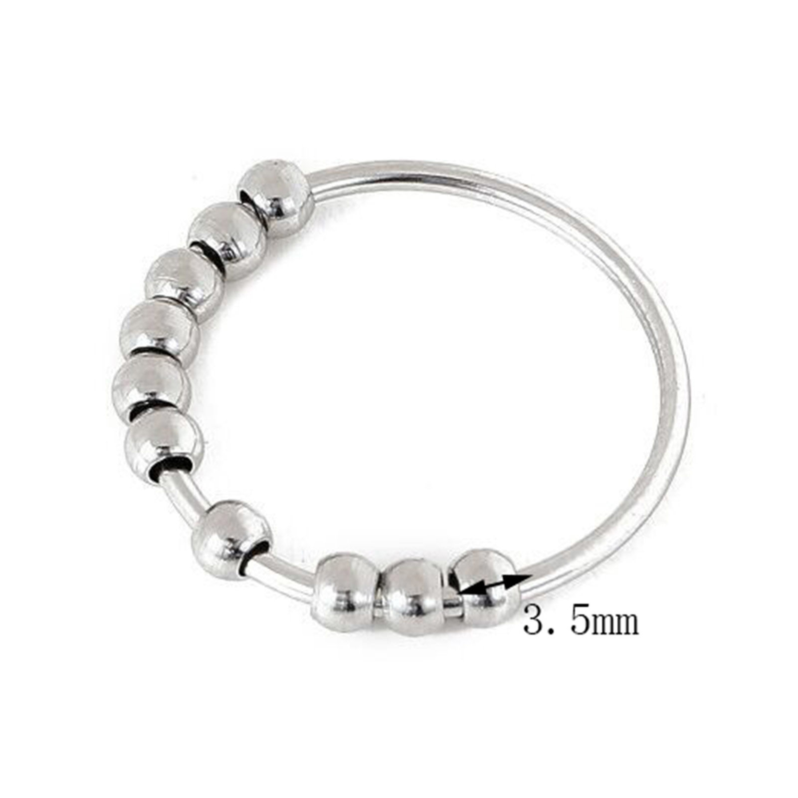 Picture of Copper Unadjustable Stress Relieving Anxiety Ring With Beads Fidget Spinner Rings Rotatable Round