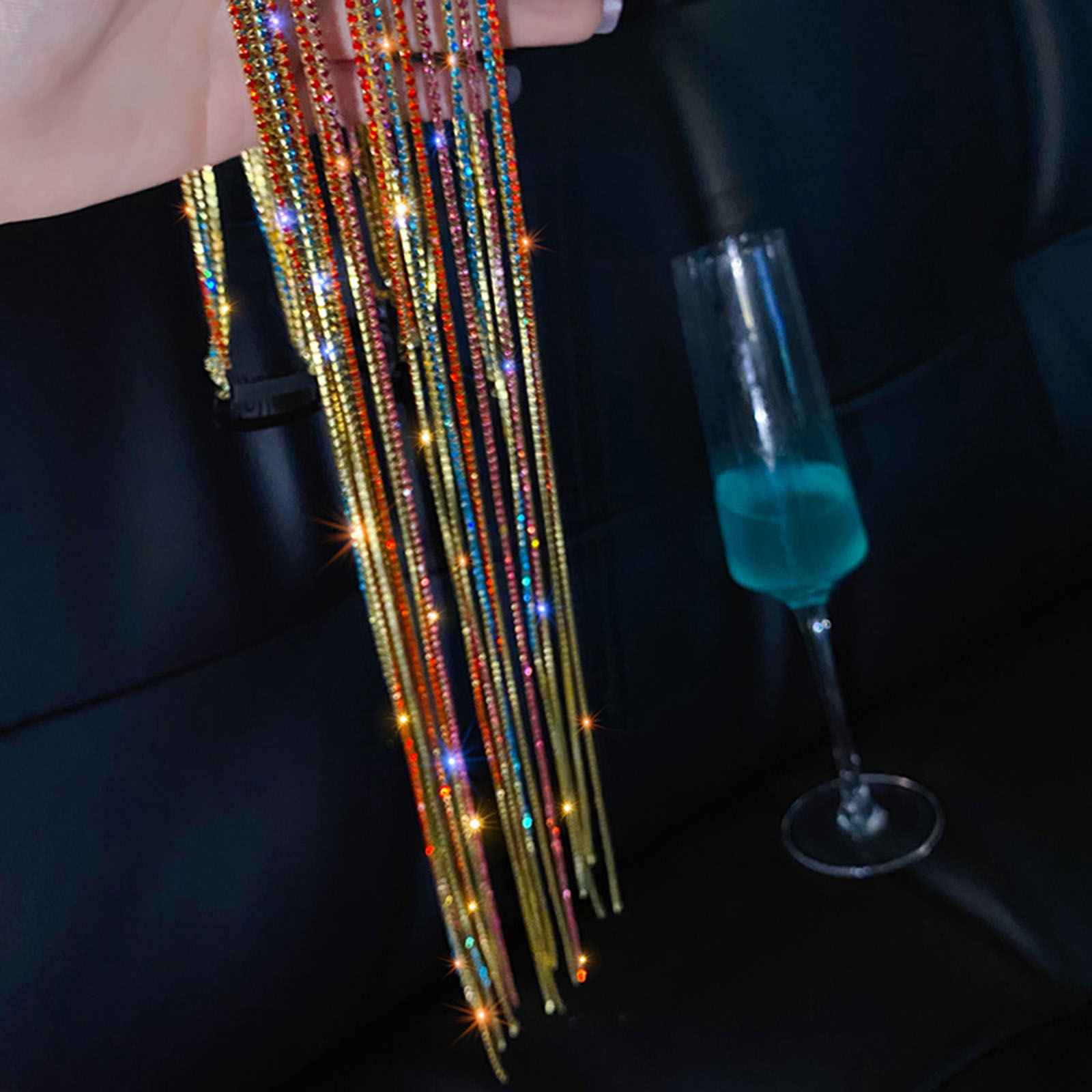 Imagen de Zamak Pinzas de pelo Multicolor Rhinestone 1 Juego