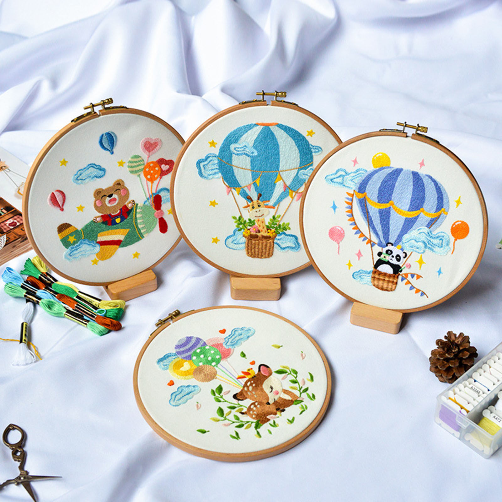 Bild von Fabric Embroidery Kit Package DIY Handmade Decoration Multicolor Animal 29cm x 29cm, 1 Set