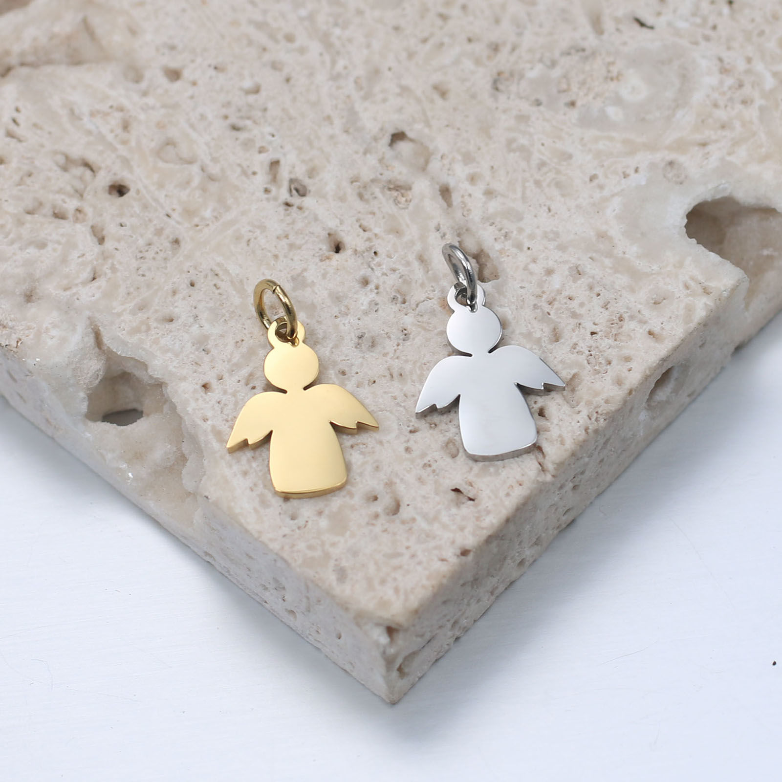 Bild von Edelstahl Märchen Kollektion Charms Engel Bunt 18mm x 11mm, 1 Stück