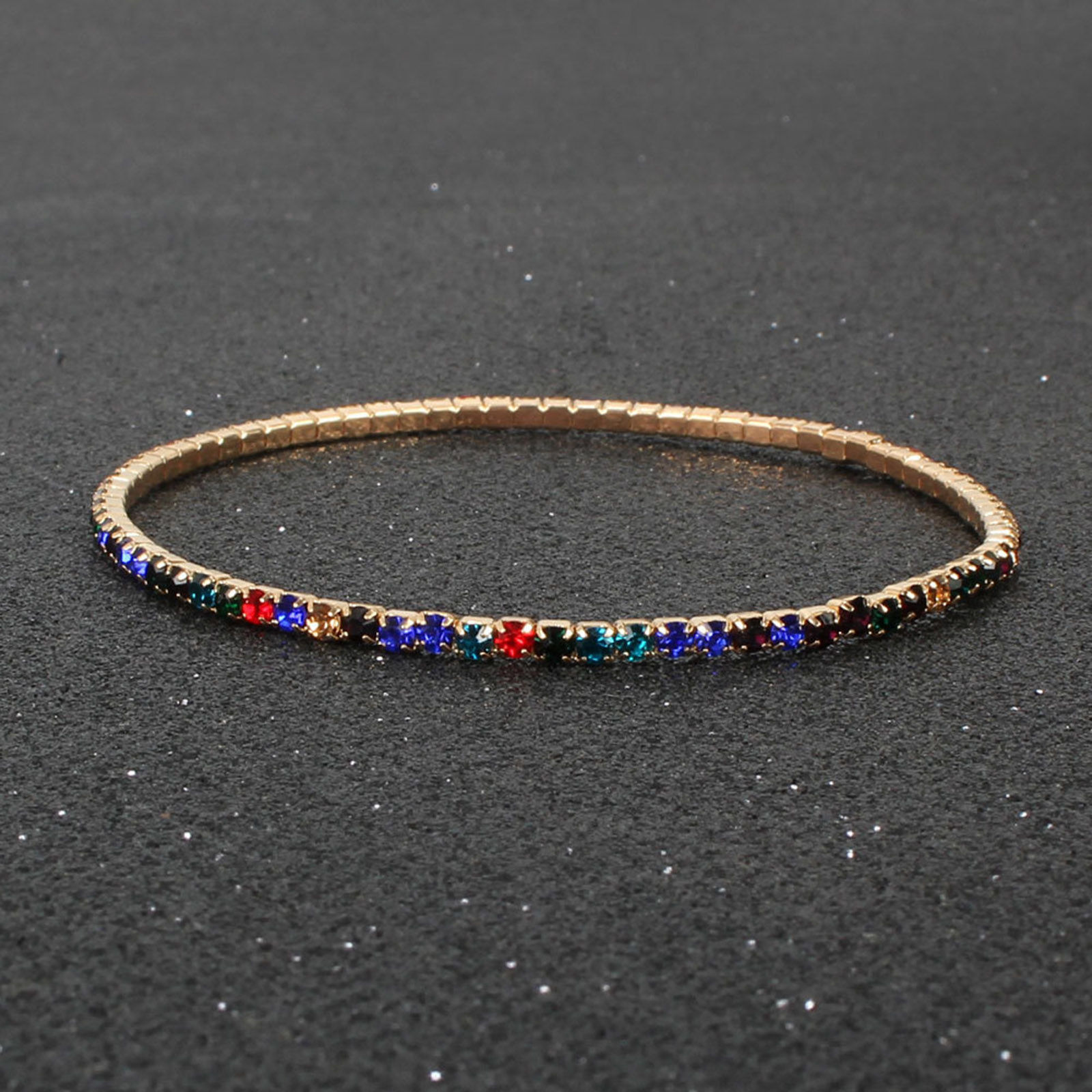 Picture of Rhinestone Simple Bracelets Multicolor Elastic