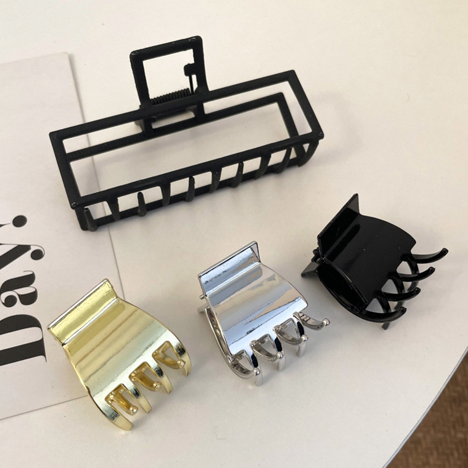 Picture of Zinc Based Alloy & Acrylic Hair Clips Claw Clamps Multicolor Geometric