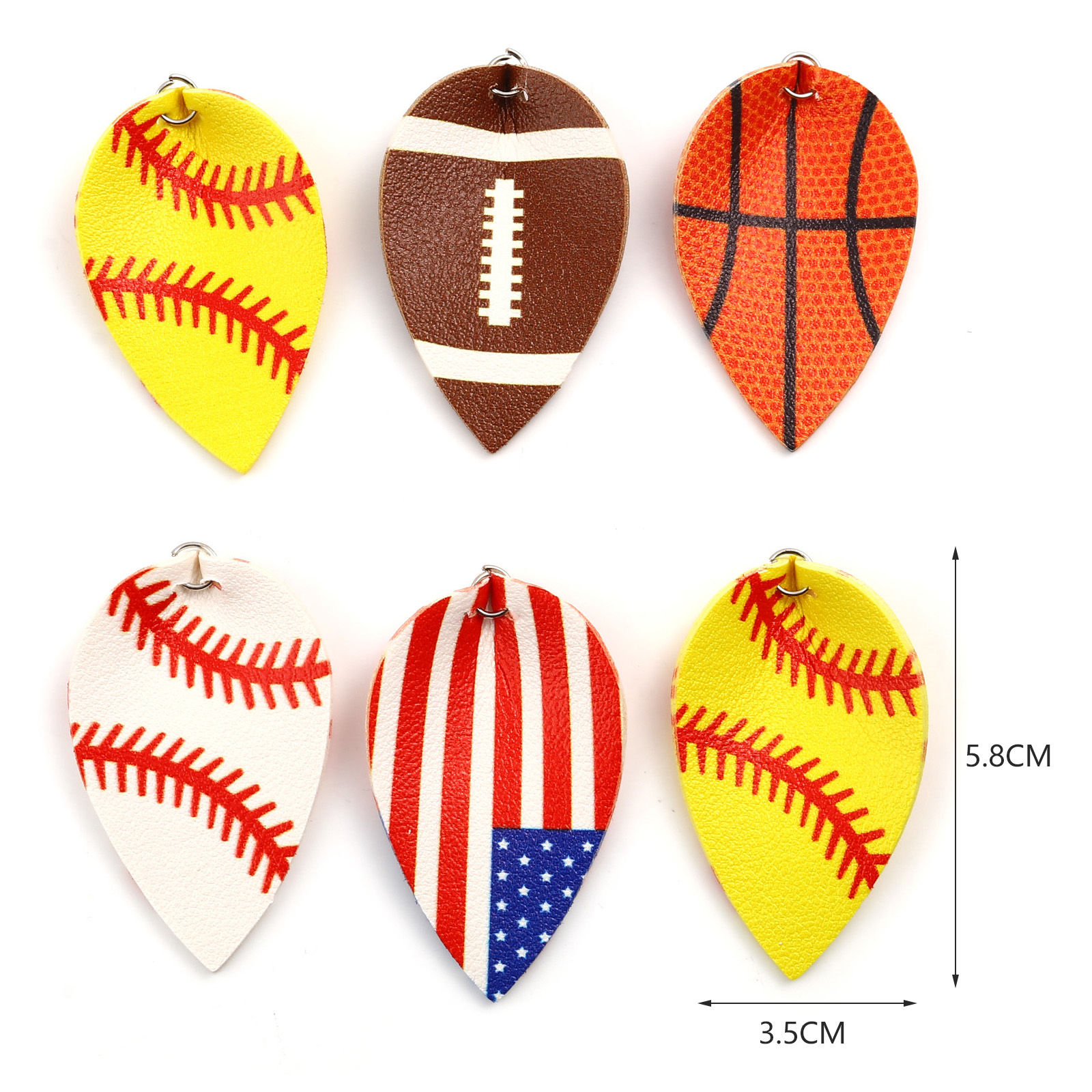 Picture of PU Leather Sport Pendants Leaf Silver Tone Multicolor