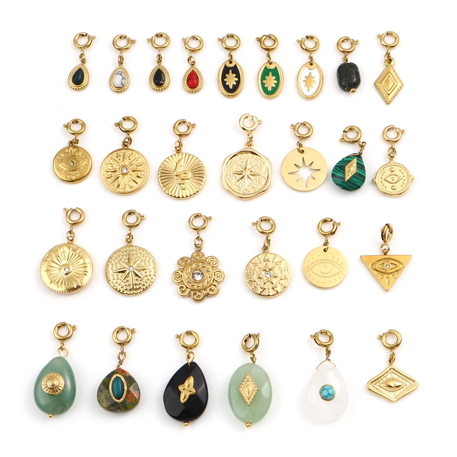 Picture of 304 Stainless Steel Religious Charms Geometric Real Gold Plated