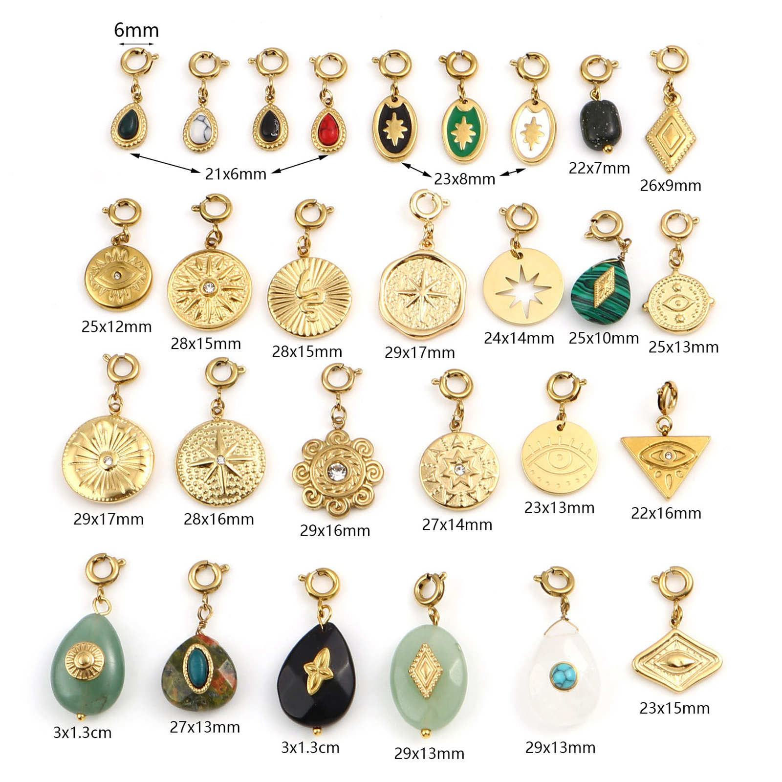 Picture of 304 Stainless Steel Religious Charms Geometric Real Gold Plated
