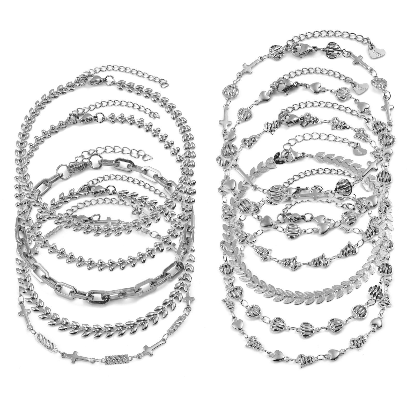 Imagen de 304 Acero Inoxidable Tobilleras Tono de Plata 1 Unidad