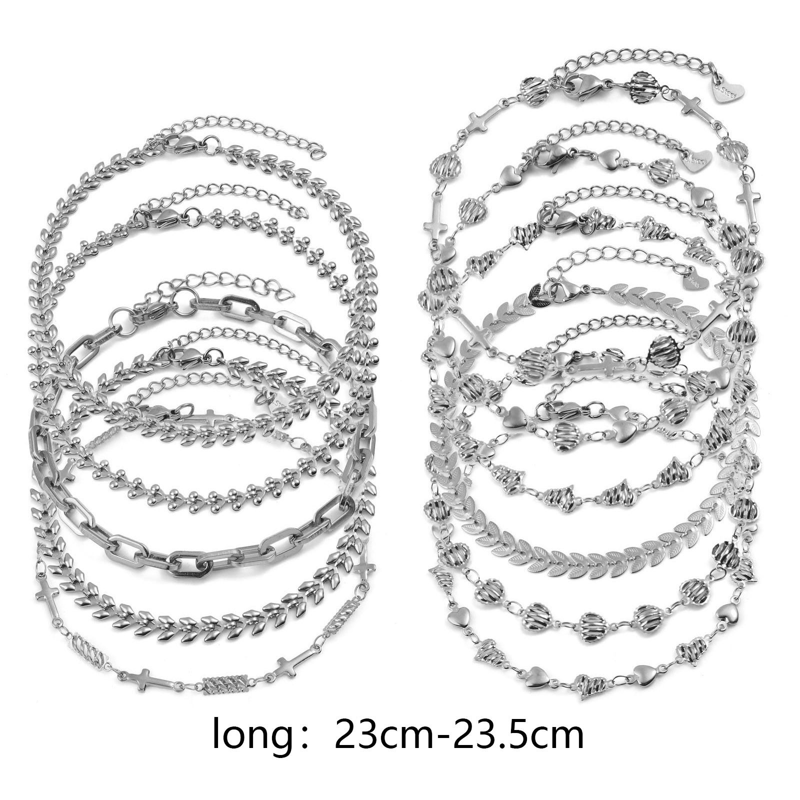 Imagen de 304 Acero Inoxidable Tobilleras Tono de Plata 1 Unidad