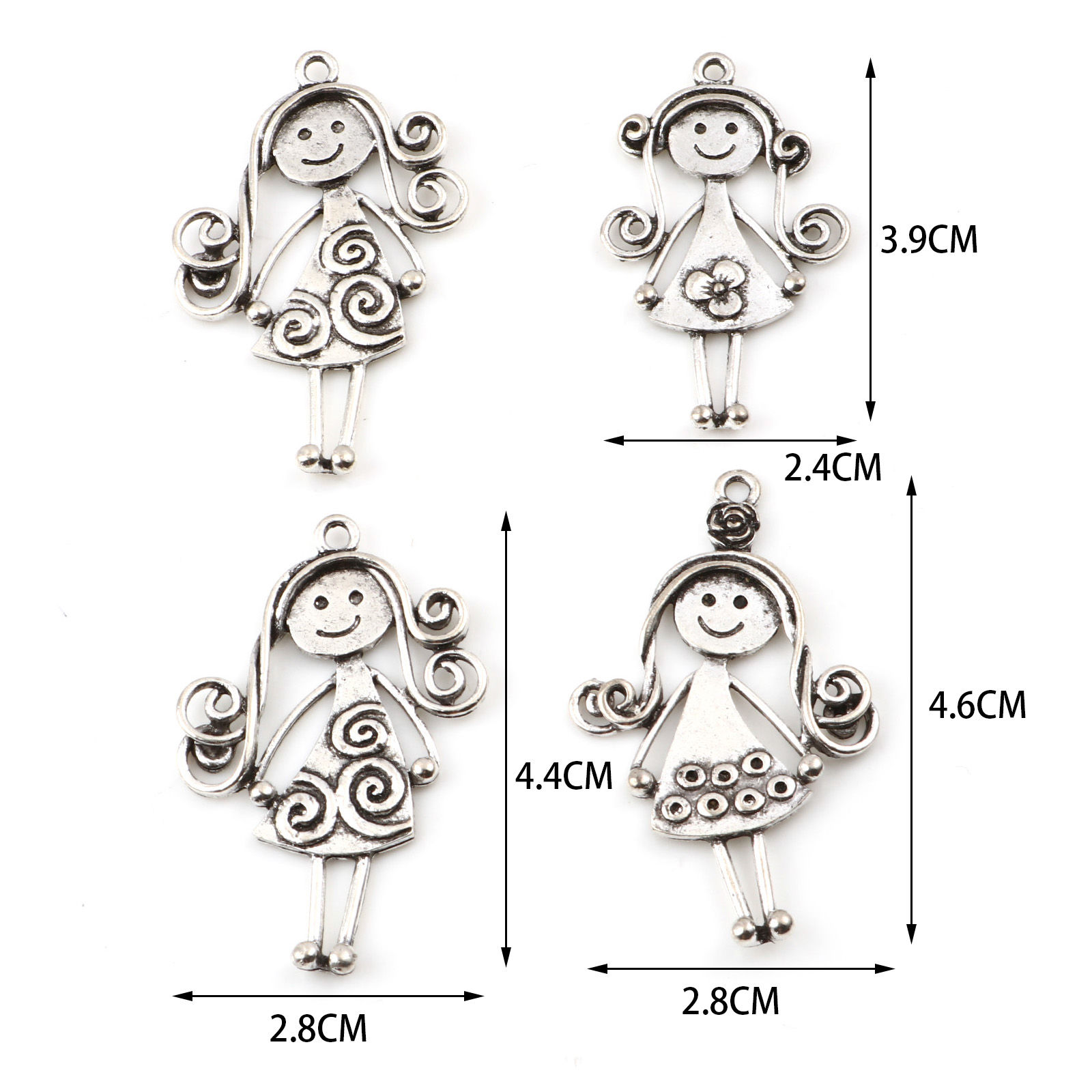 Picture of Zinc Based Alloy Pendants Girl Antique Silver Color