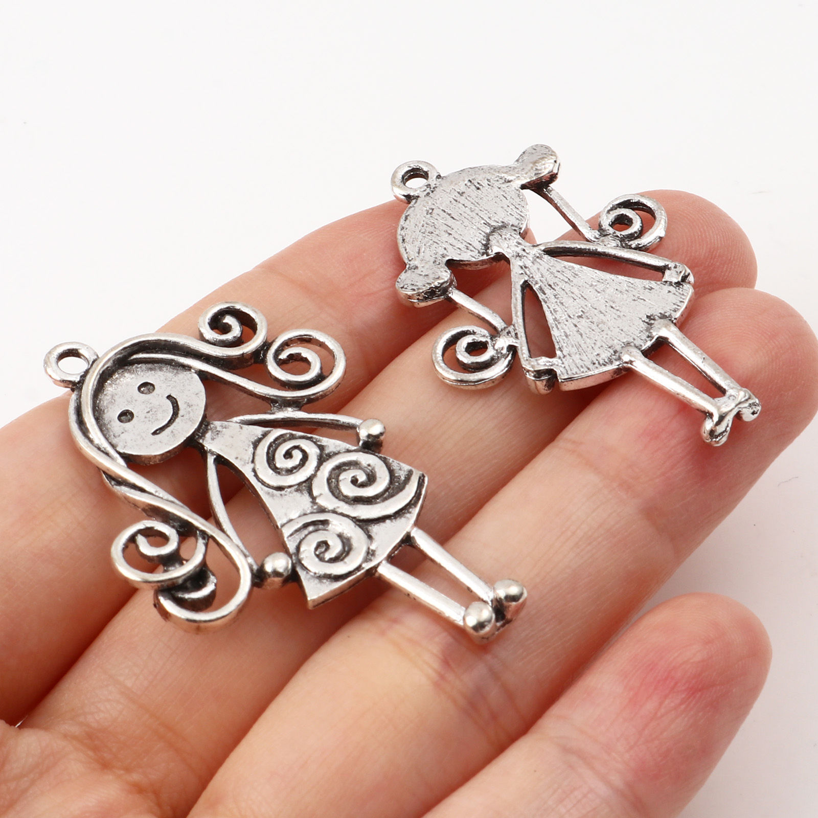Picture of Zinc Based Alloy Pendants Girl Antique Silver Color