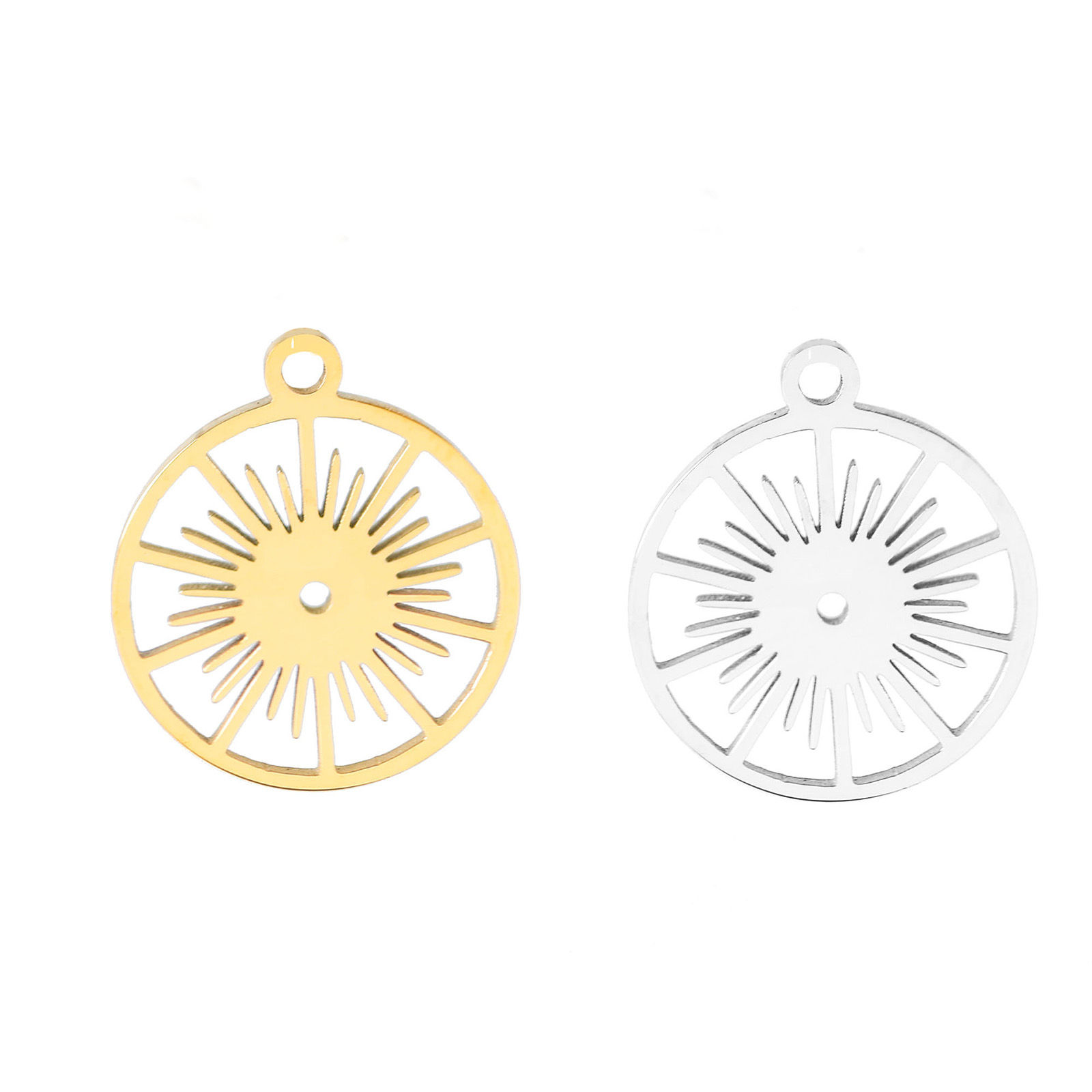 Picture of 304 Stainless Steel Galaxy Charms Round Multicolor Sun