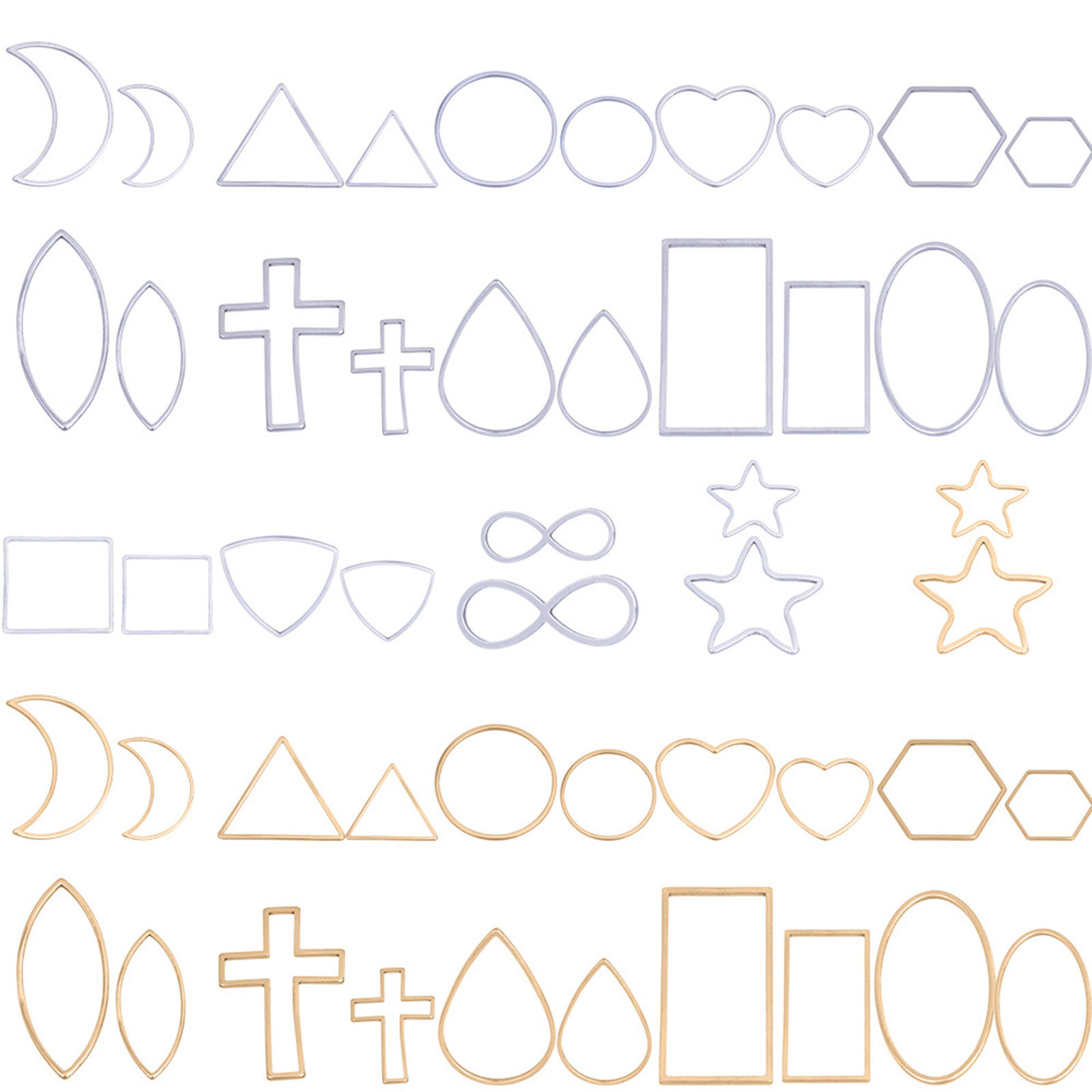 Bild von Edelstahl Geometrie Serie Verbinder Bunt 10 Stück