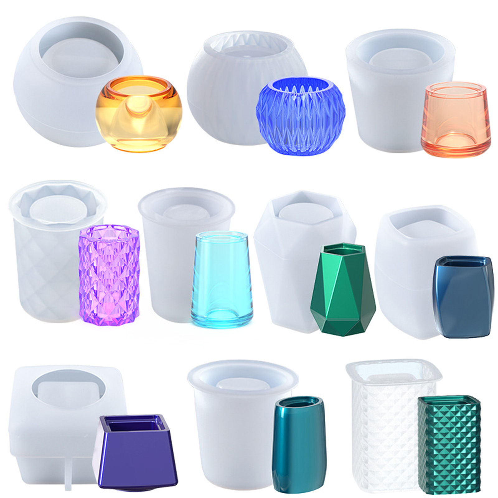 Imagen de Silicone Resin Mold For Craft Making DIY Flower Pot Pen Holder