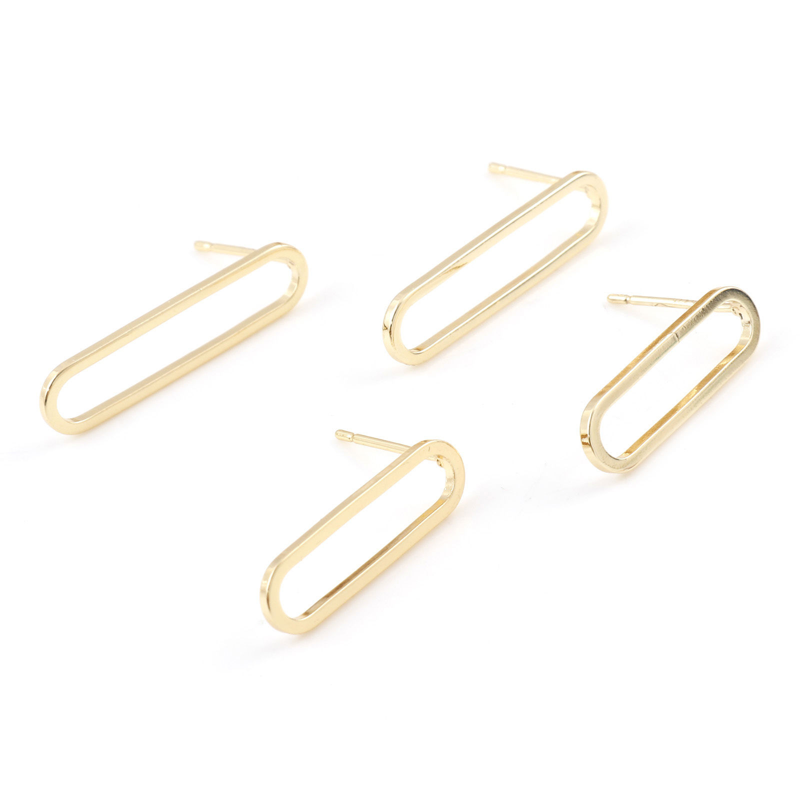 Picture of Brass Earring Accessories Real Gold Plated Oval Hollow