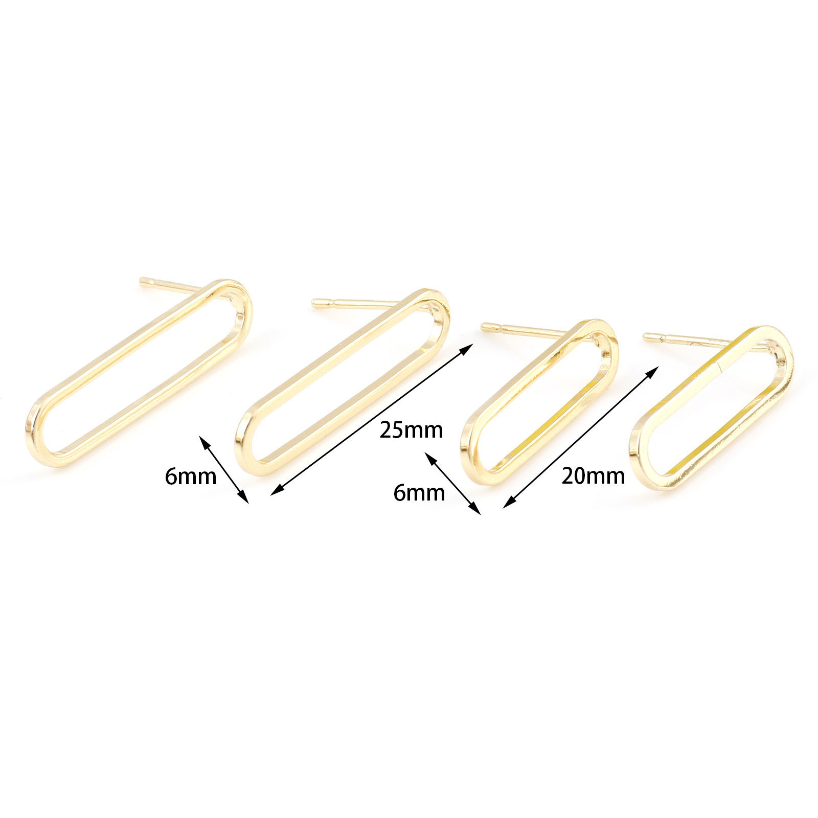 Picture of Brass Earring Accessories Real Gold Plated Oval Hollow