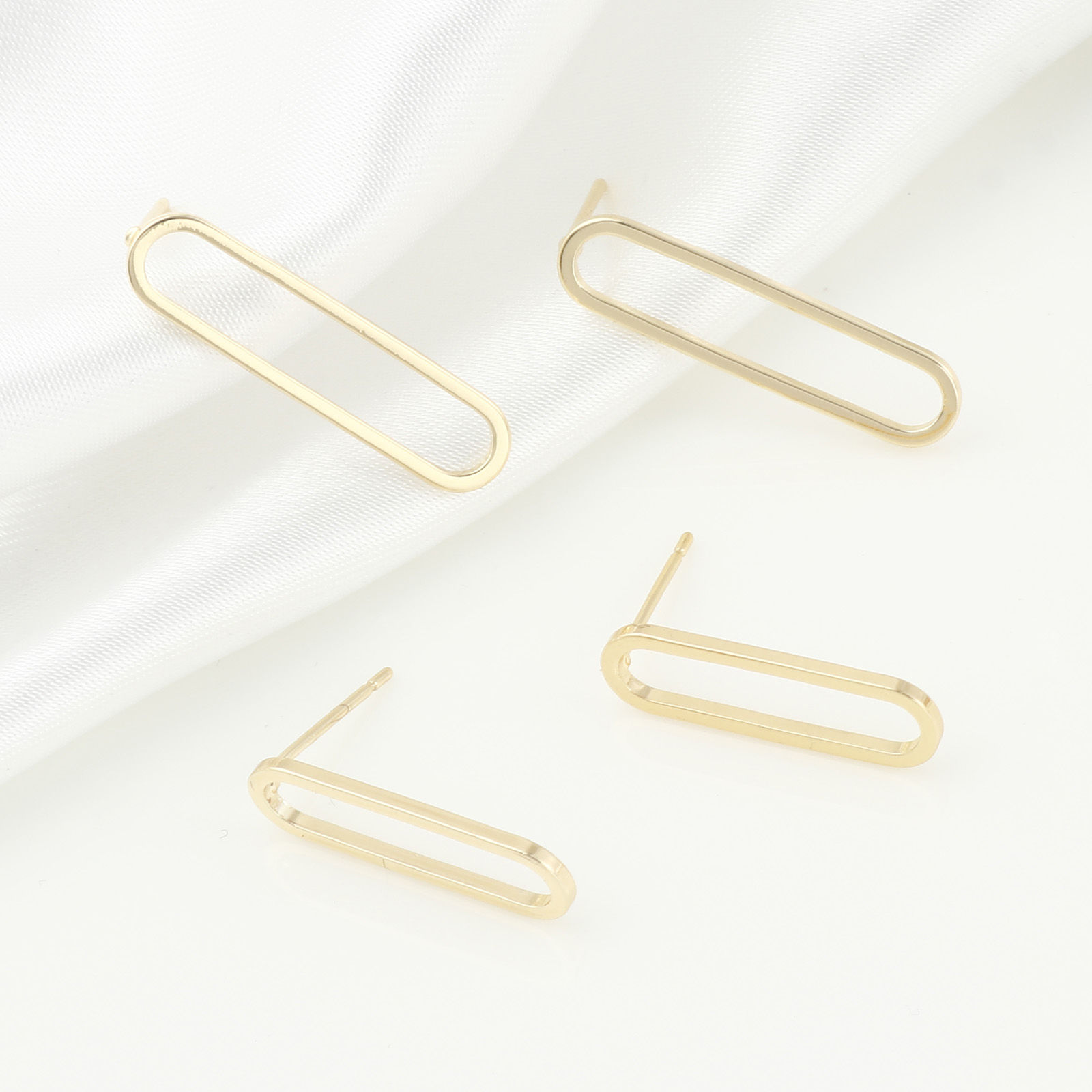 Picture of Brass Earring Accessories Real Gold Plated Oval Hollow