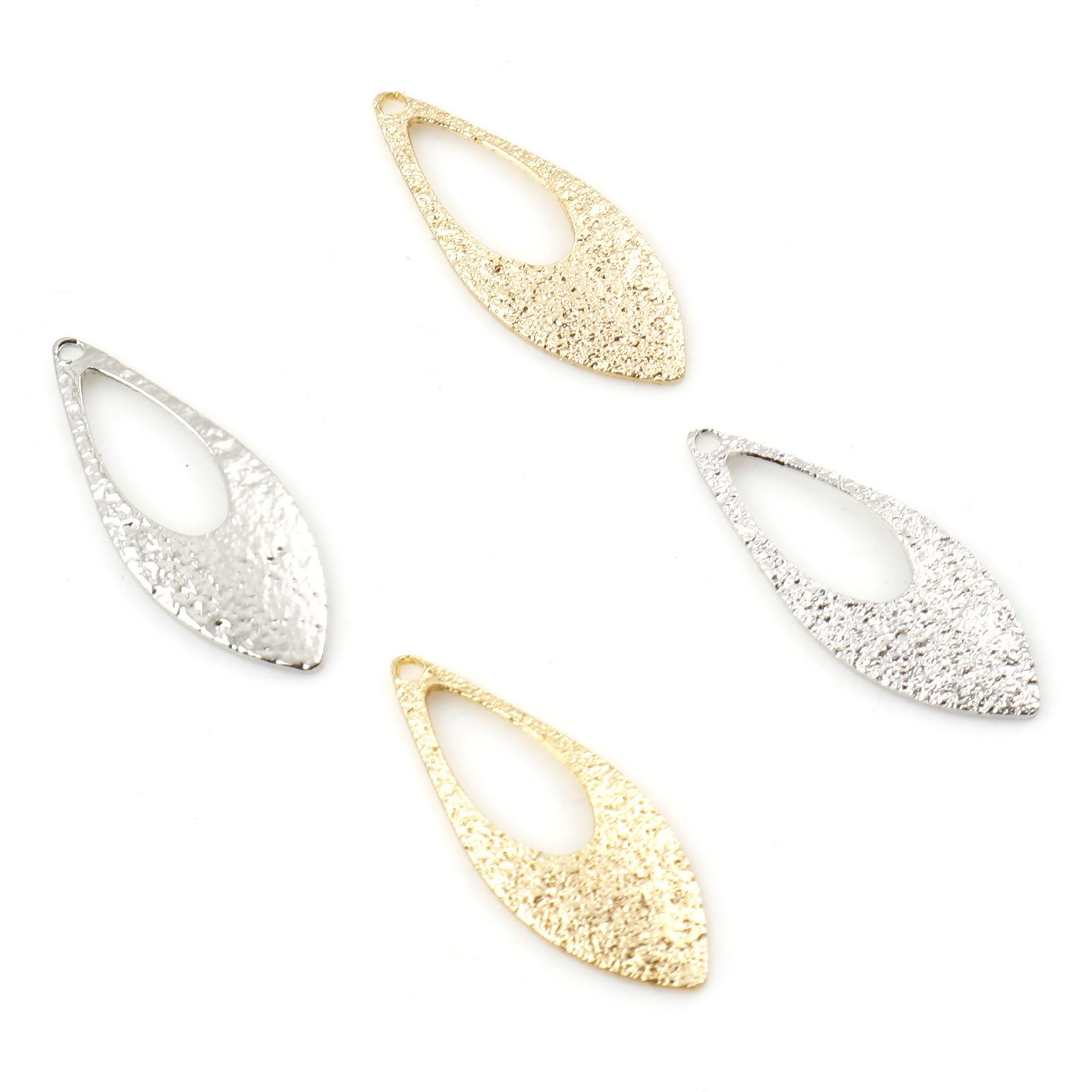 Imagen de Latón Colgantes Charms Hoja Oro lleno Polvo Estelar 19mm x 7mm, 10 Unidades