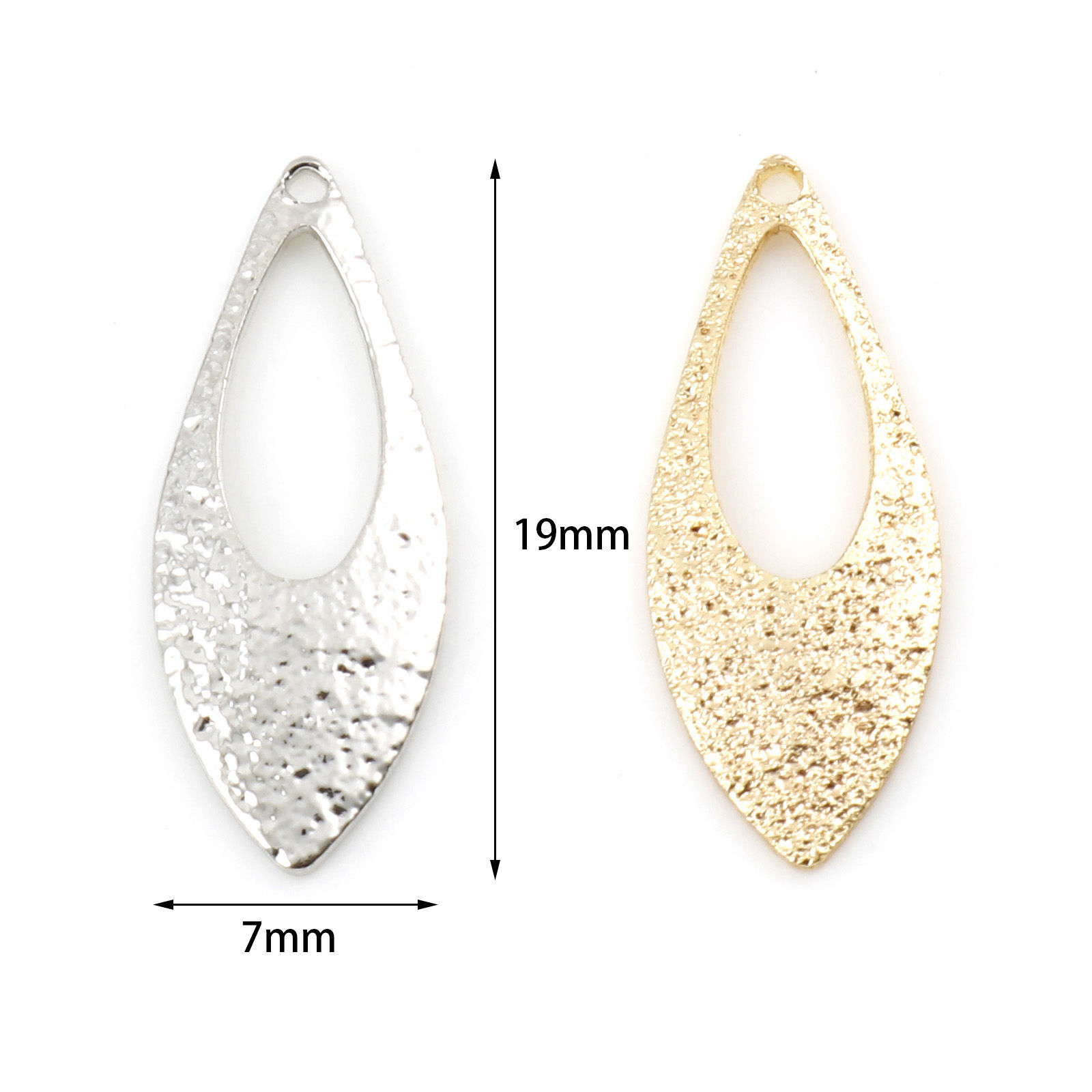 Imagen de Latón Colgantes Charms Hoja Oro lleno Polvo Estelar 19mm x 7mm, 10 Unidades