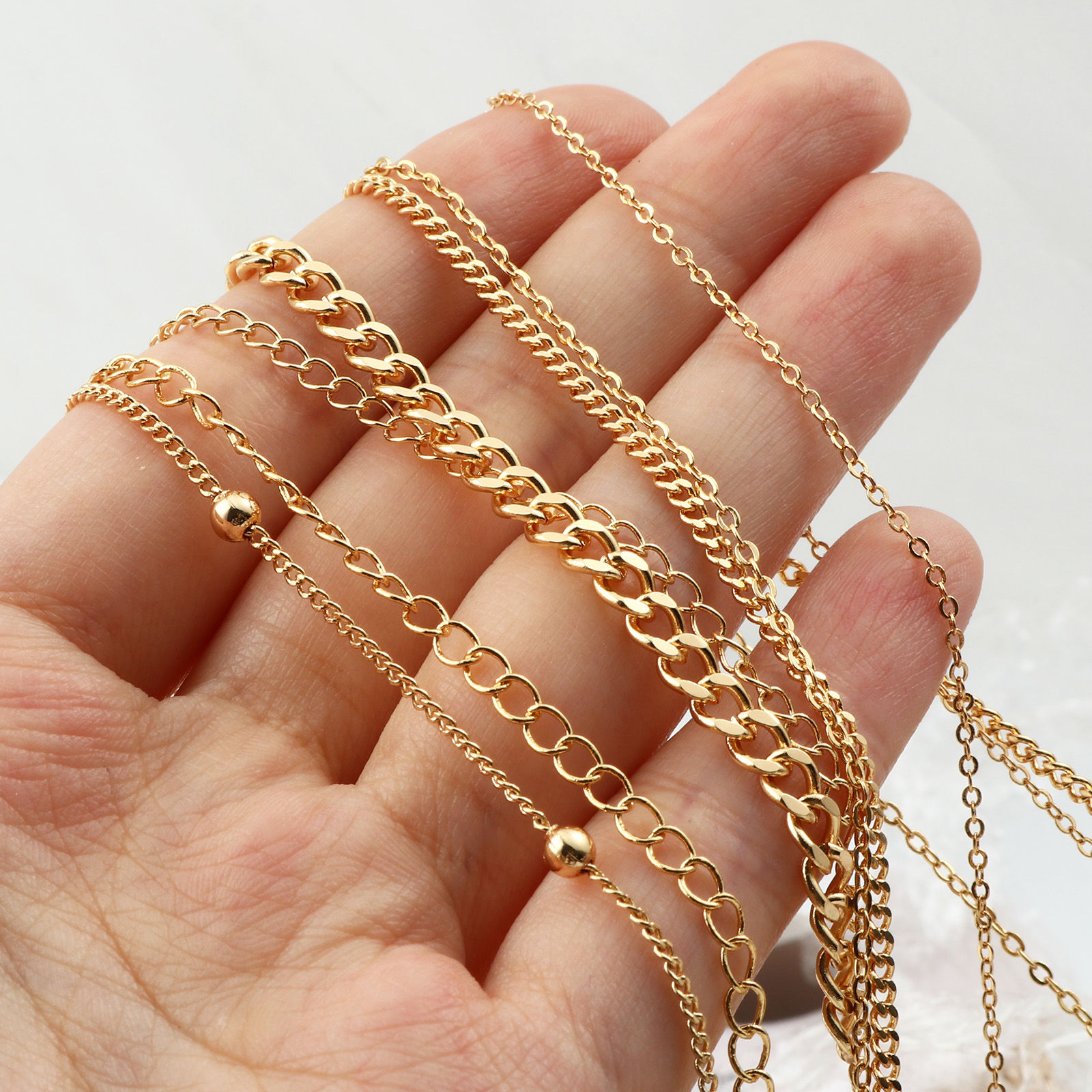 Imagen de Latón Cadenas Oro Real Chapado