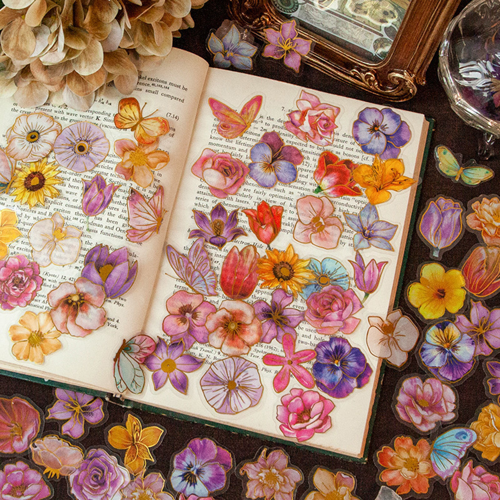 Picture of PET Flora Collection DIY Scrapbook Deco Stickers Multicolor Flower