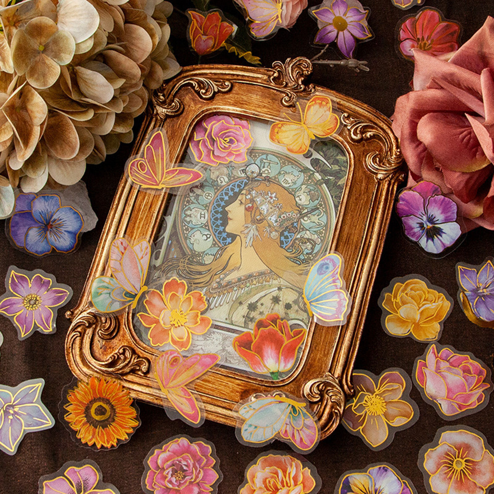 Picture of PET Flora Collection DIY Scrapbook Deco Stickers Multicolor Flower
