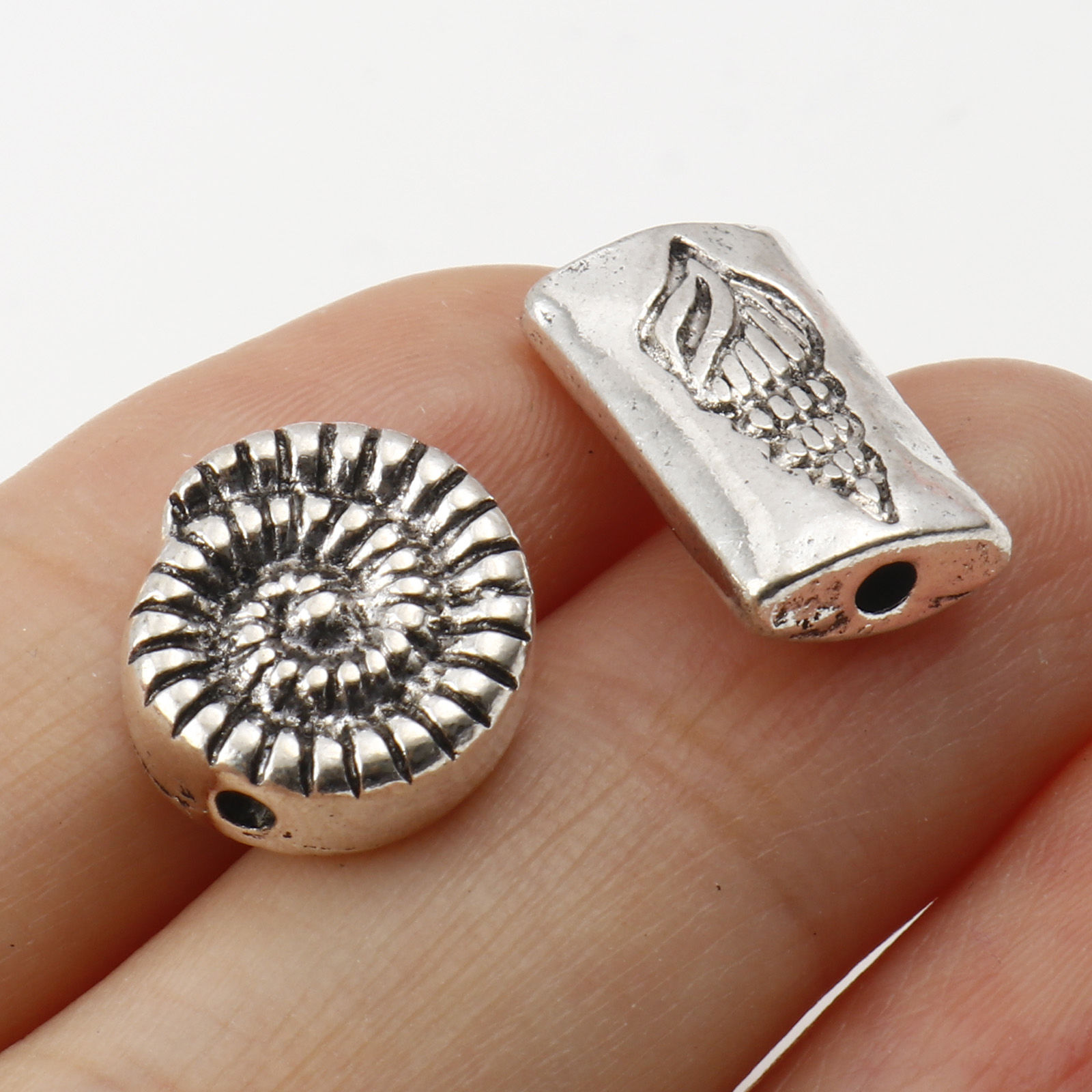 Изображение Цинковый Сплав Бусины Береговичок Античное Серебро 