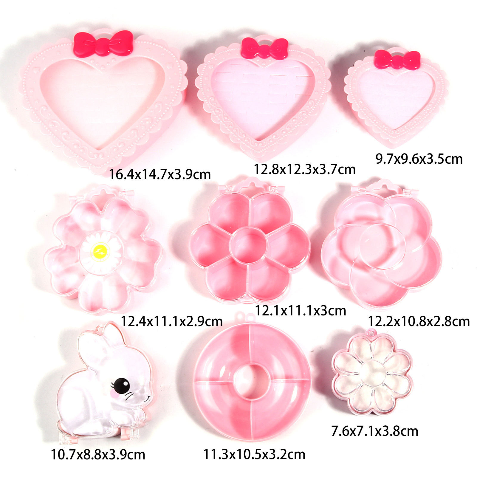 Picture of Plastic Storage Containers Ring Storage Display Box Pink