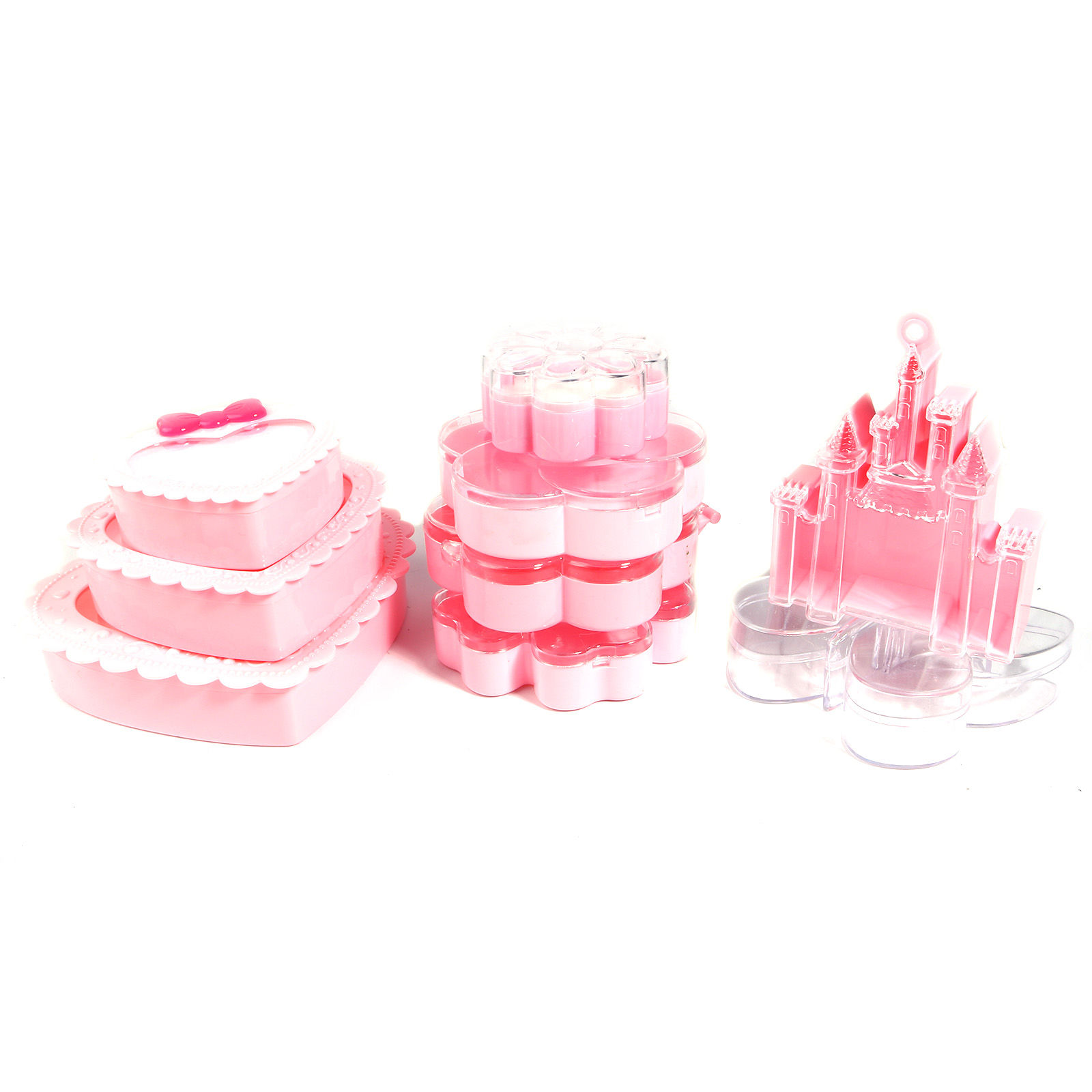 Picture of Plastic Storage Containers Ring Storage Display Box Pink