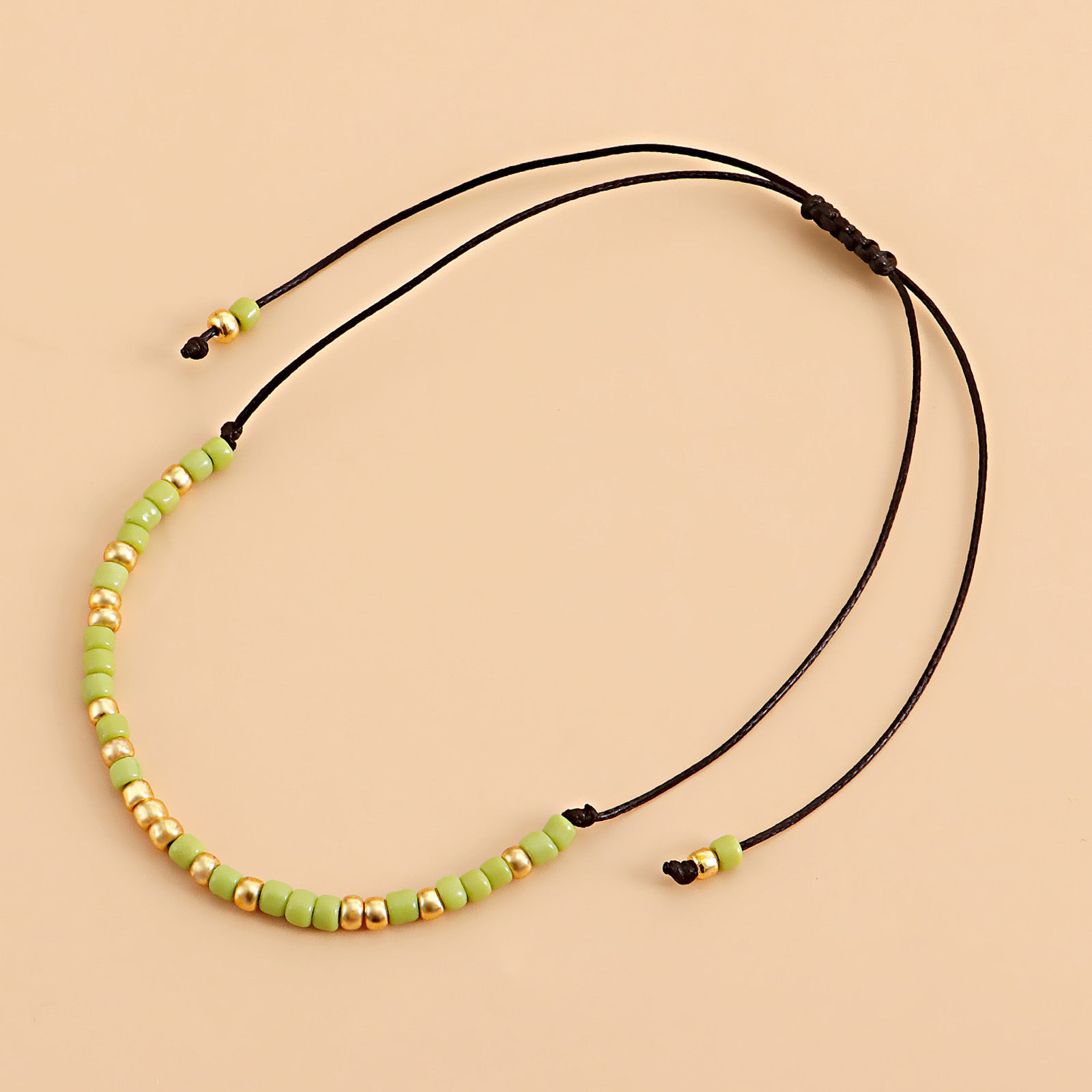 Picture of Acrylic Boho Chic Bohemia Dainty Bracelets Delicate Bracelets Beaded Bracelet Gold Plated Multicolor Round Adjustable
