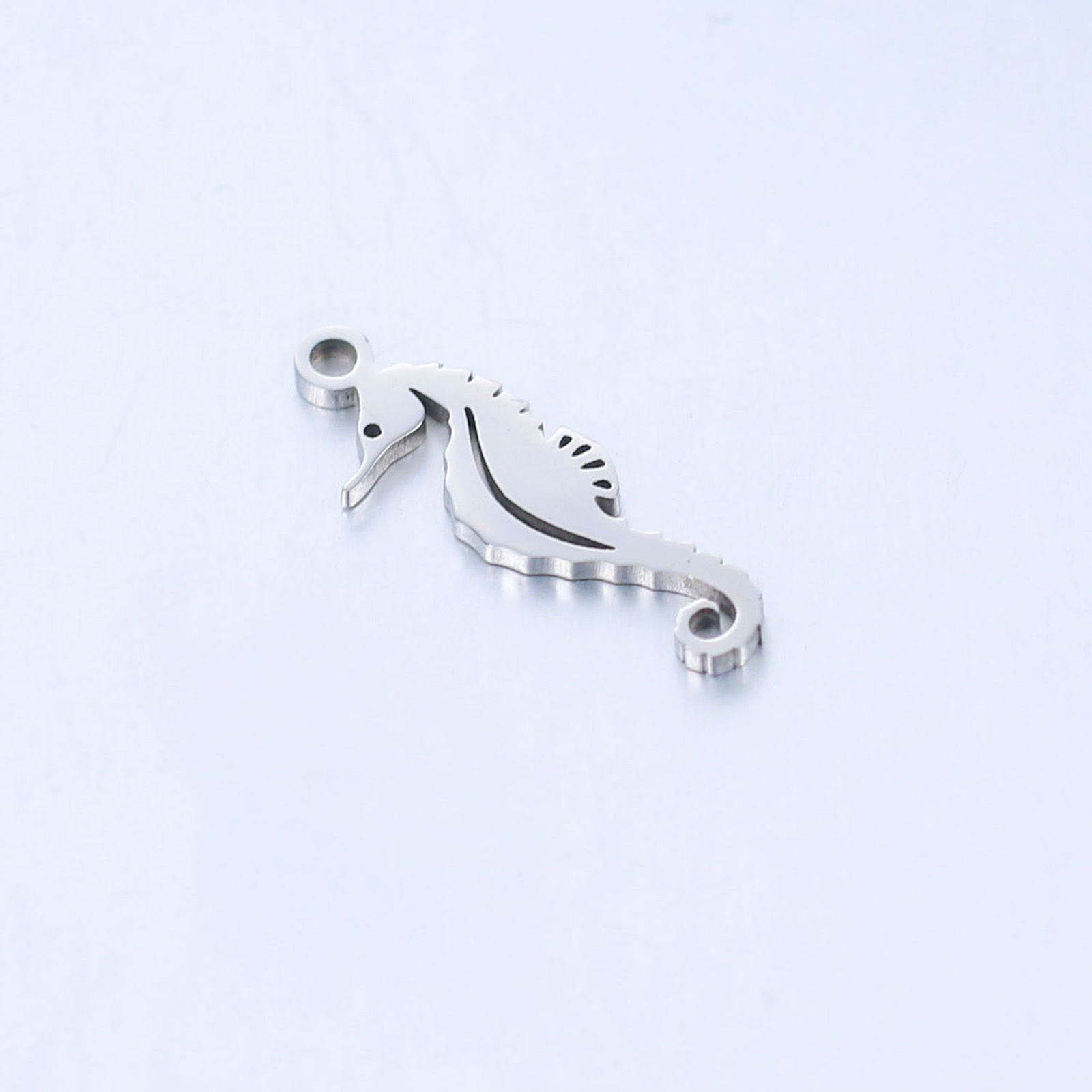 Picture of 304 Stainless Steel Ocean Jewelry Charms Multicolor Seahorse Animal Polished 18mm x 6mm