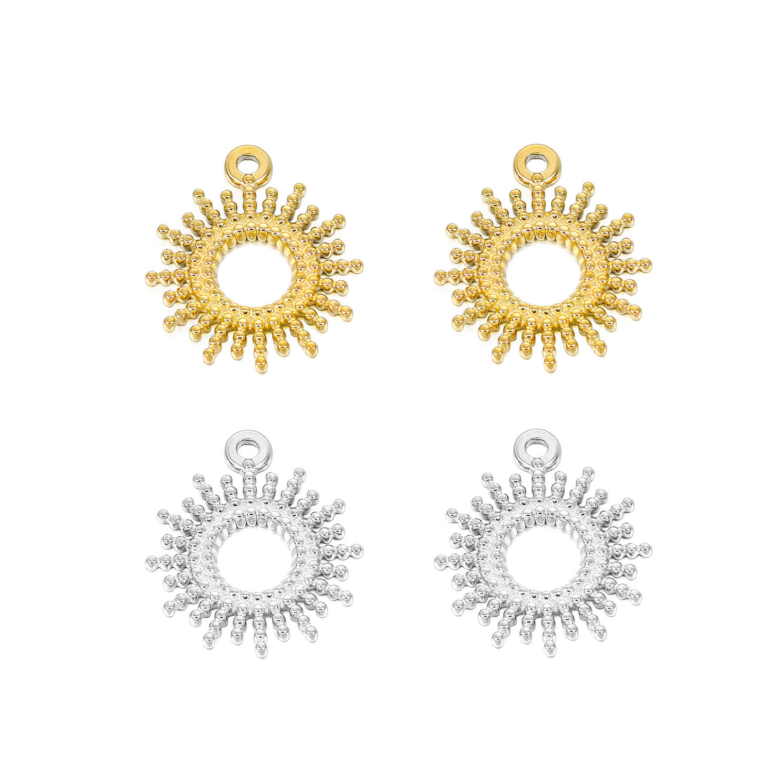 Picture of 304 Stainless Steel Charms Multicolor Sun Sunflower Hollow 18mm x 15mm