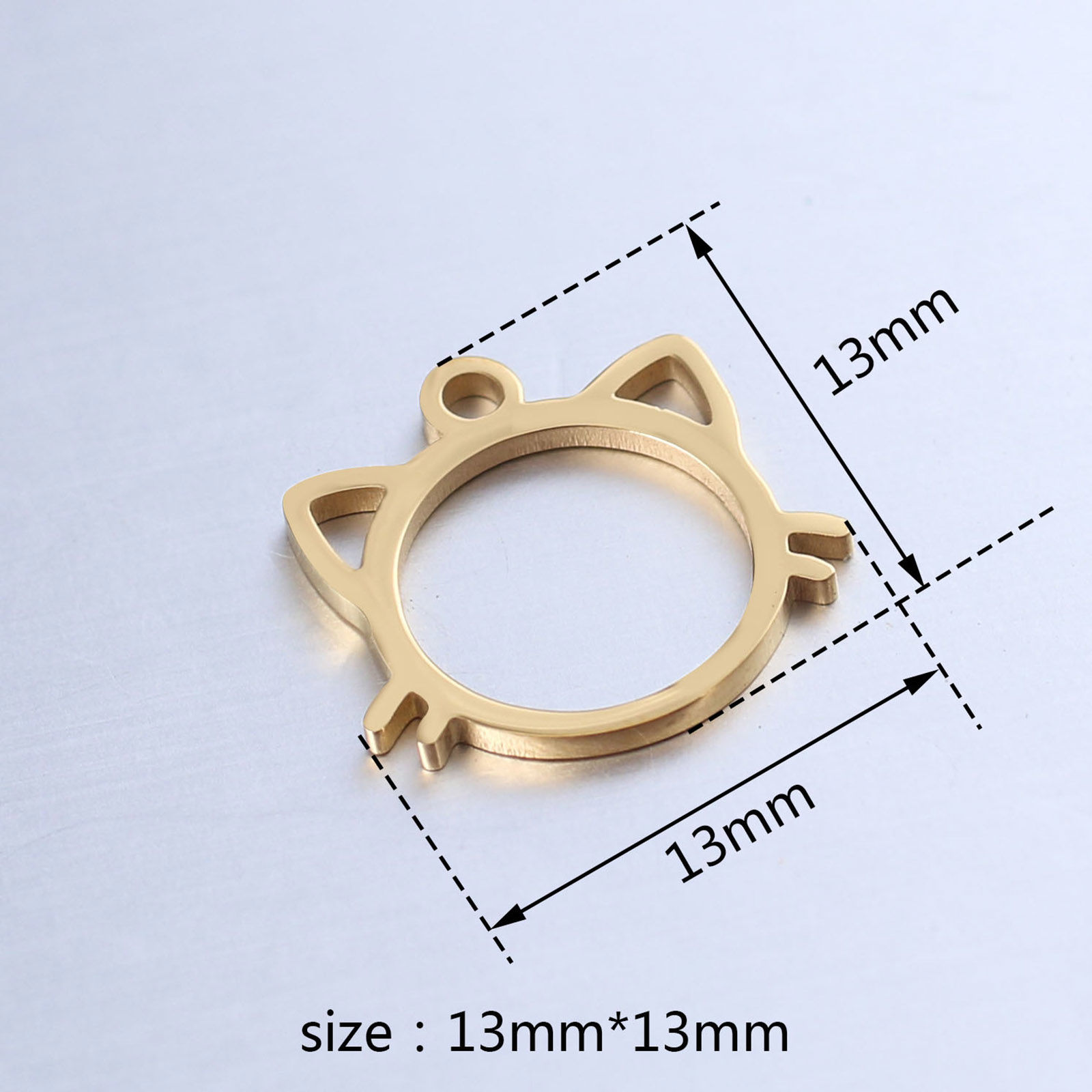 Picture of 304 Stainless Steel Pet Silhouette Charms Multicolor Cat Animal Hollow