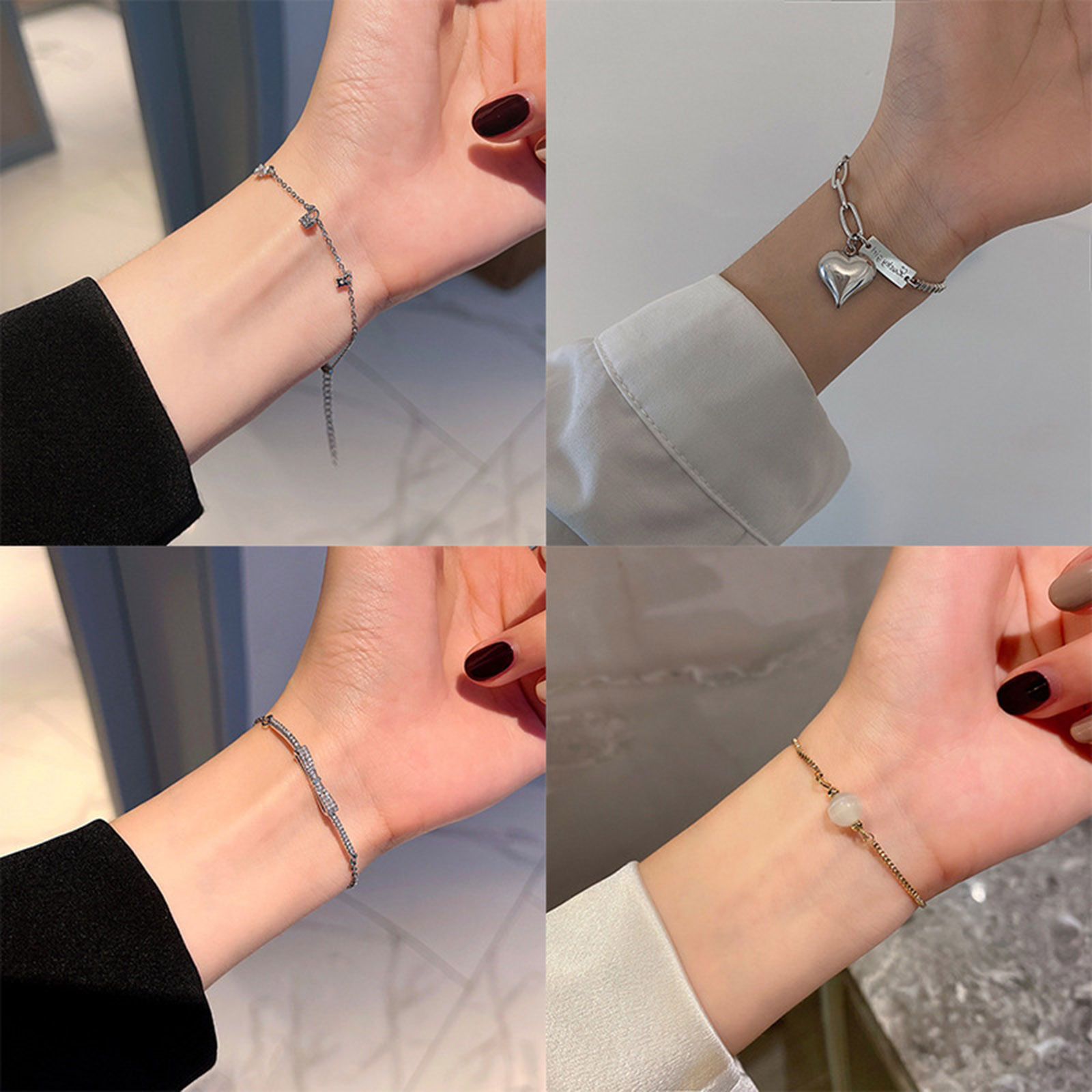 Imagen de 1 Unidad Latón Exquisito Pulseras Multicolor Estrella de David Hexagrama Nudo Mariposa