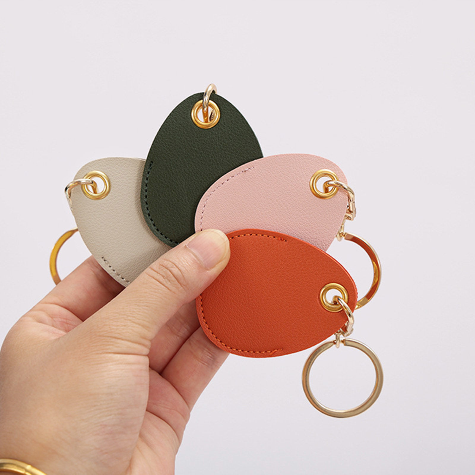 Picture of PU Leather Simple Keychain & Keyring Gold Plated Multicolor Drop